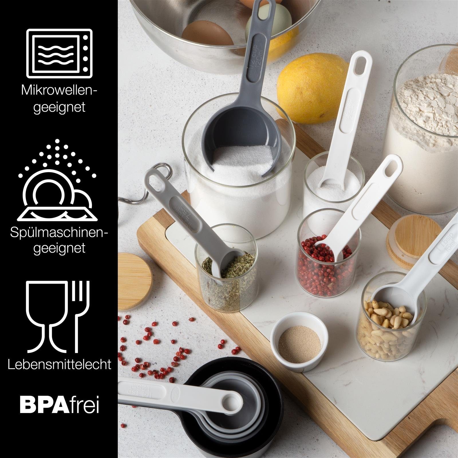 Moritz & Moritz Messlöffel Moritz & Moritz Messlöffel Set 11 teilig schwarz, (Set, 12-St)