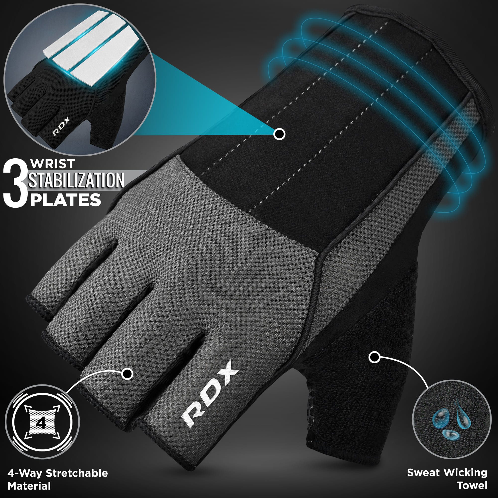 RDX Sports Trainingshandschuhe RDX W3 Workout Gym Handschuhe