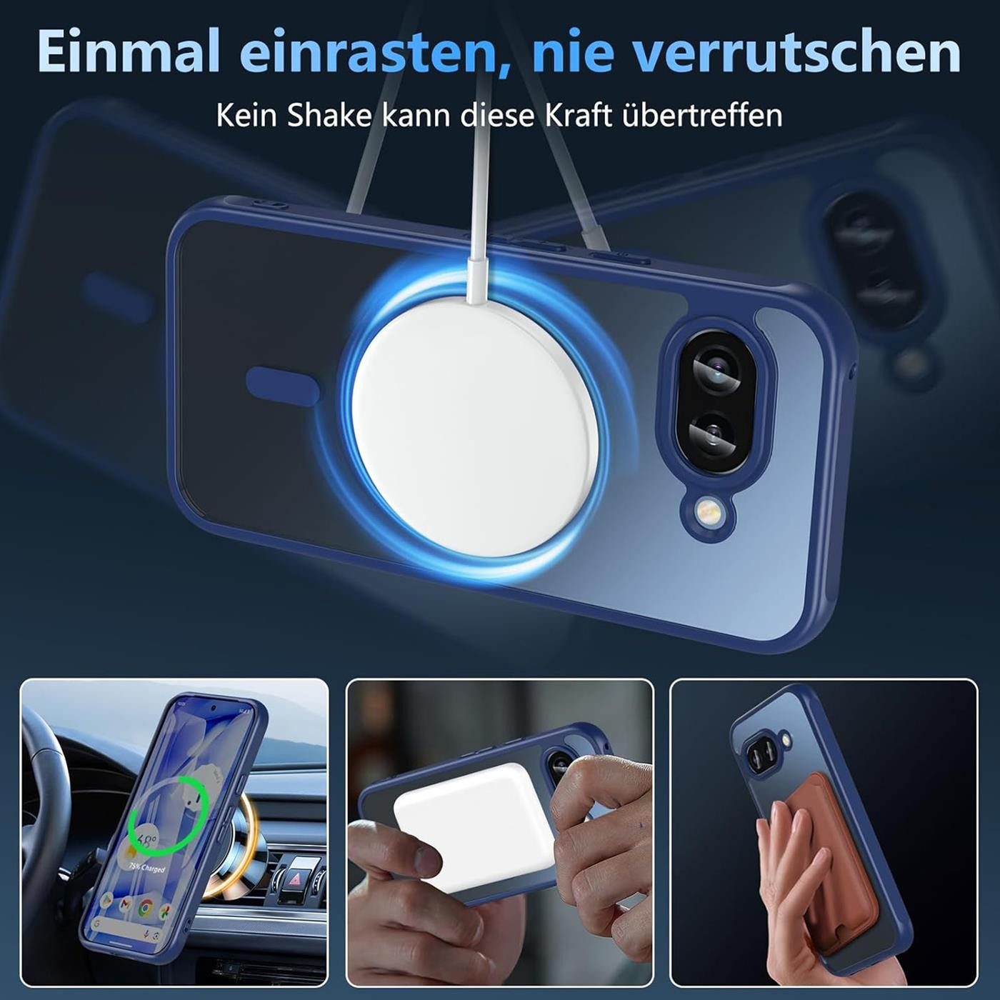 CoolGadget Handyhülle Magnet-Hülle für Pixel 9a Schutzhülle magnetisch 6,3 Zoll, Hülle Matt Stoßfest kompatibel mit QI-Laden Zubehör Kameraschutz Case – Bild 5 von 5