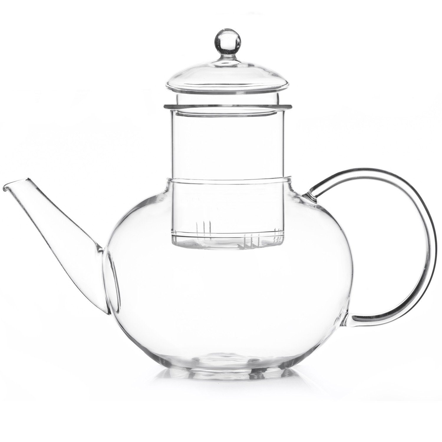 Teesieb, Teekanne Glas-Kanne l, Teefilter Dimono & mit Mundgeblasene 1.5 mit Filtereinsatz Teekanne