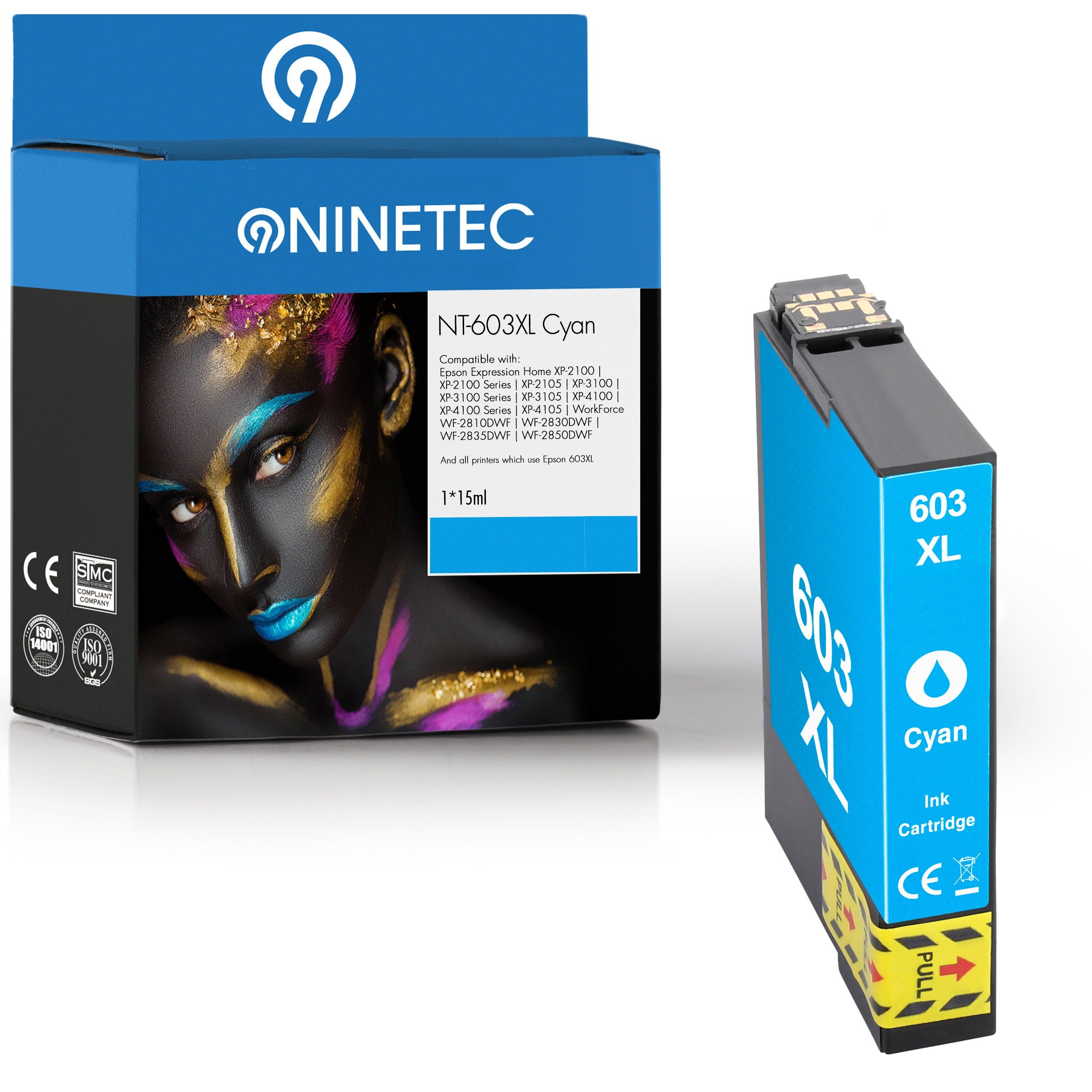 NINETEC ersetzt Epson 603XL 603 XL Cyan Tintenpatrone