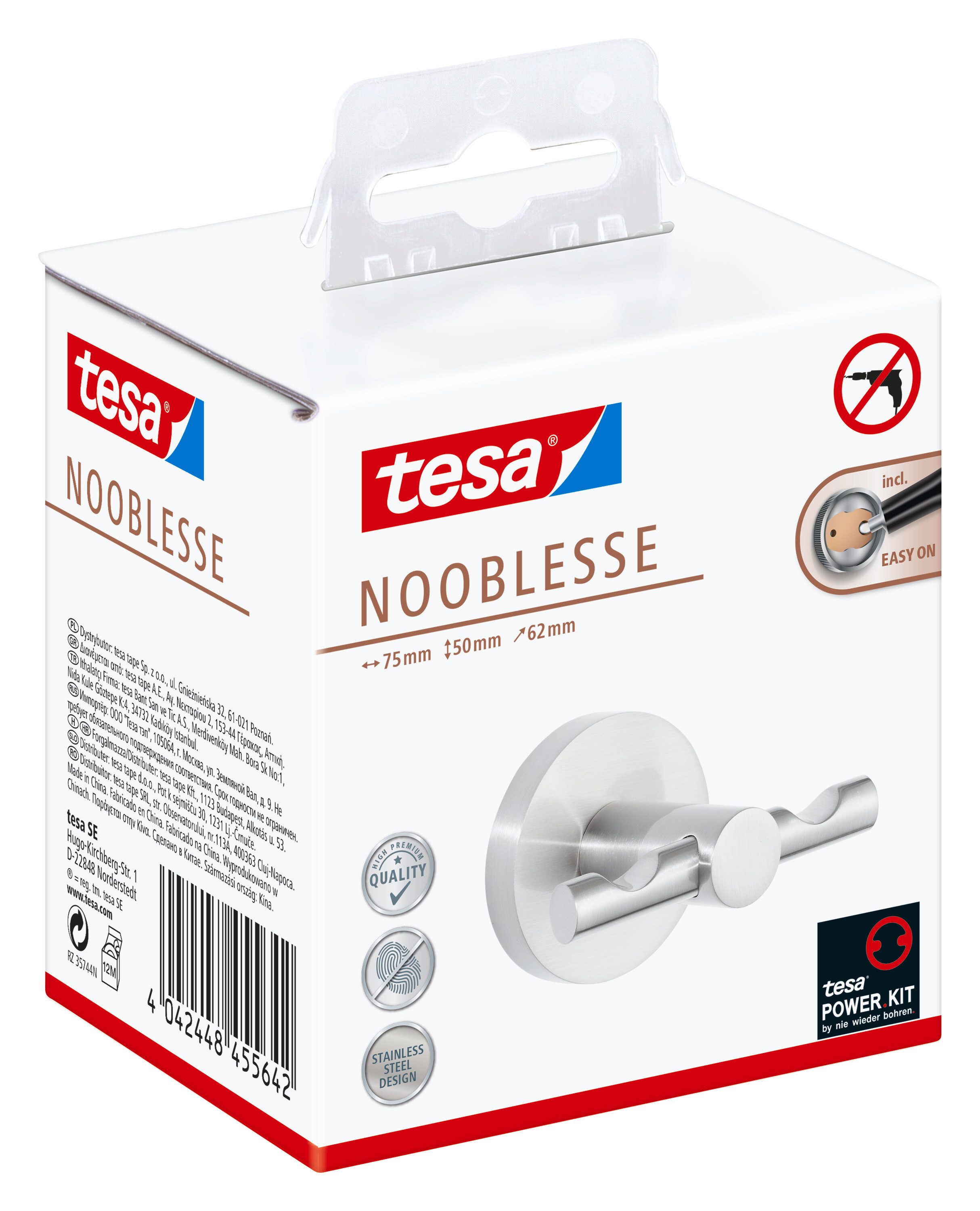 Handtuchhaken 1x tesa NOOBLESSE Klebehaken doppelt
