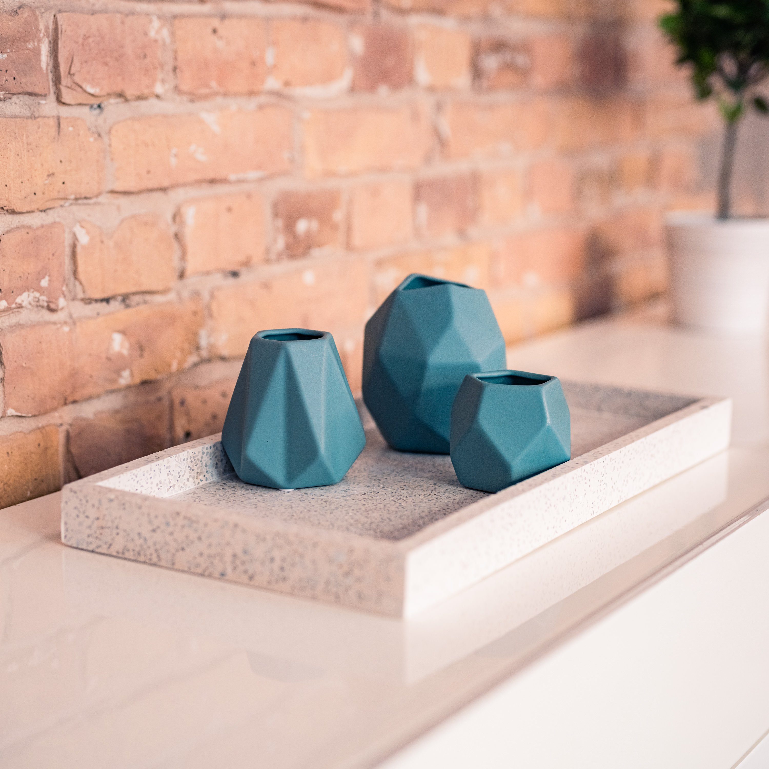 Flanacom Dekovase Designer Deko-Vase Keramik- Moderne Tisch-Deko (3-tlg), P günstig online kaufen