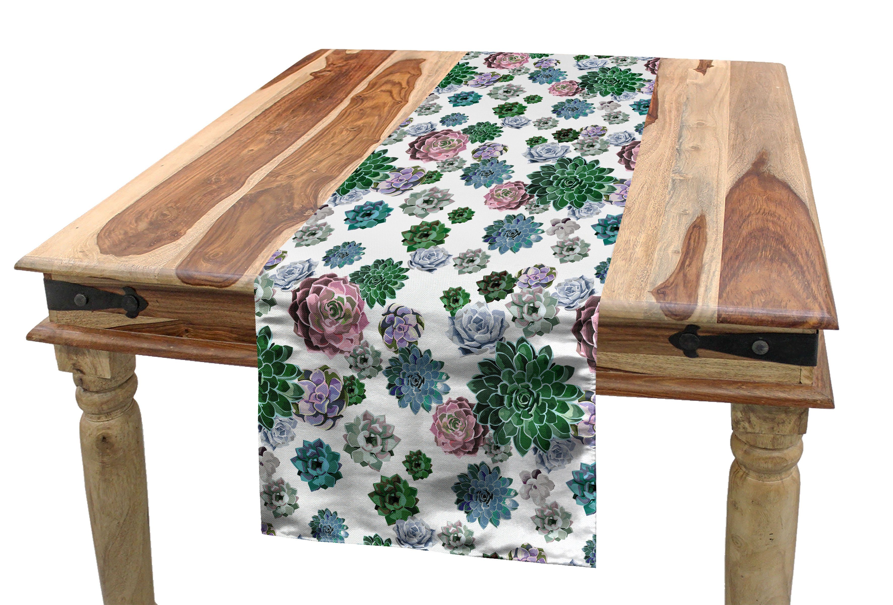 Abakuhaus Tischläufer Esszimmer Küche Rechteckiger Dekorativer Tischläufer, Kaktus Sukkulenten Garten