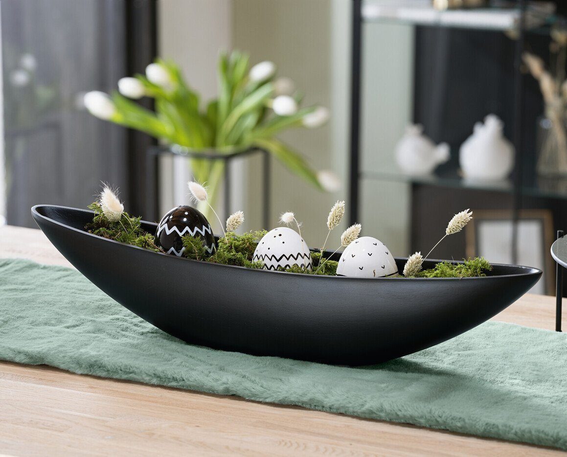 Home-trends24.de Dekoschale Schale Schwarz Schiffchen Deko Tablett Pflanzer günstig online kaufen