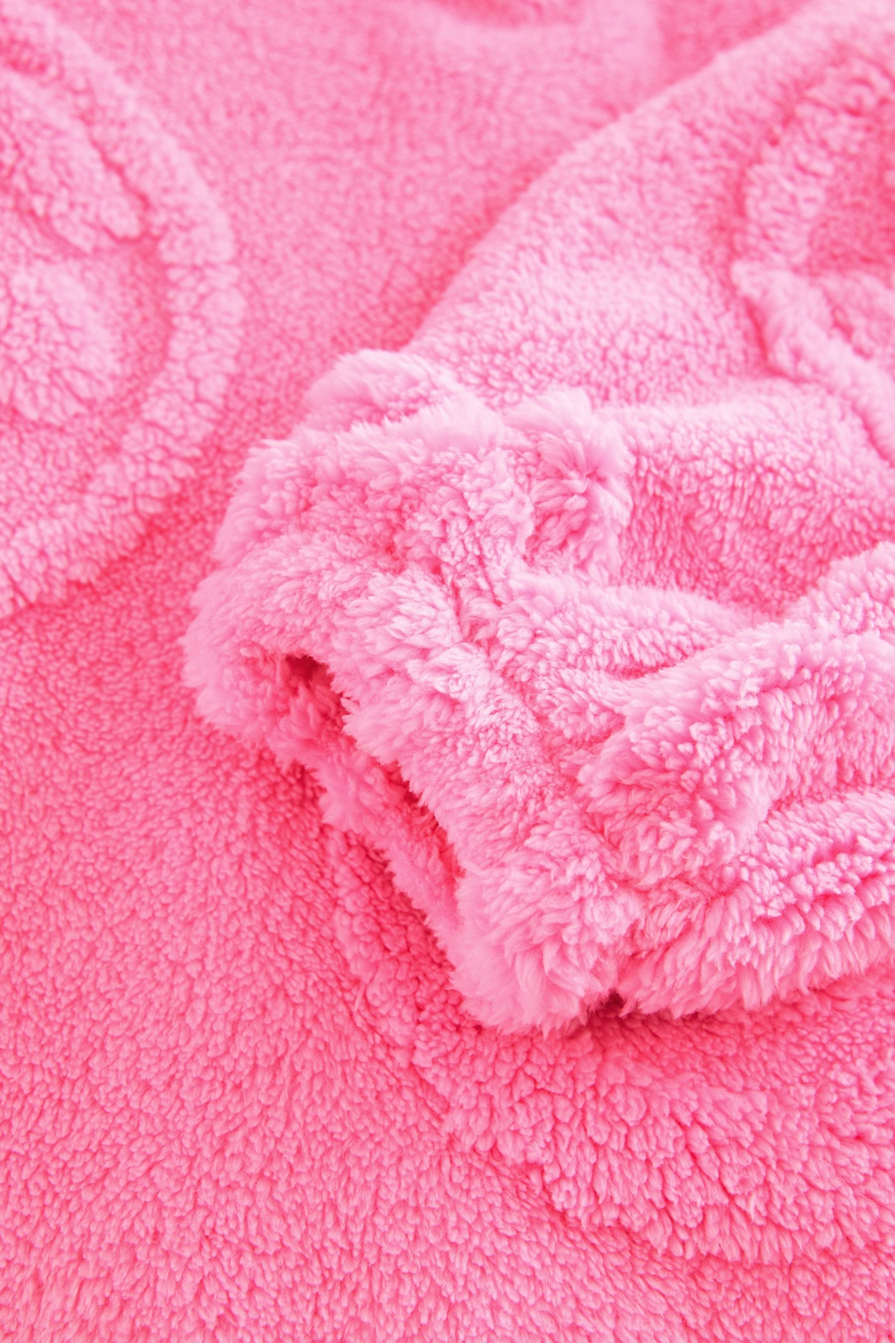 Next Fleecepullover Kurze Kapuzendecke aus Jacquard-Fleece, Happy Face (1-tlg)