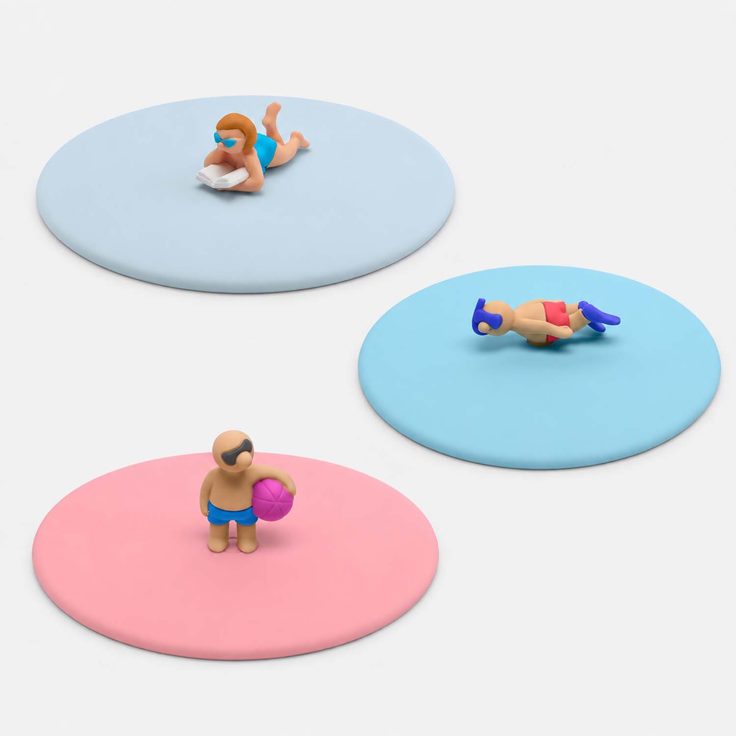 Lurch Glas 3er Set Glasdeckel Sommerfreunde aus Silikon, Silikon