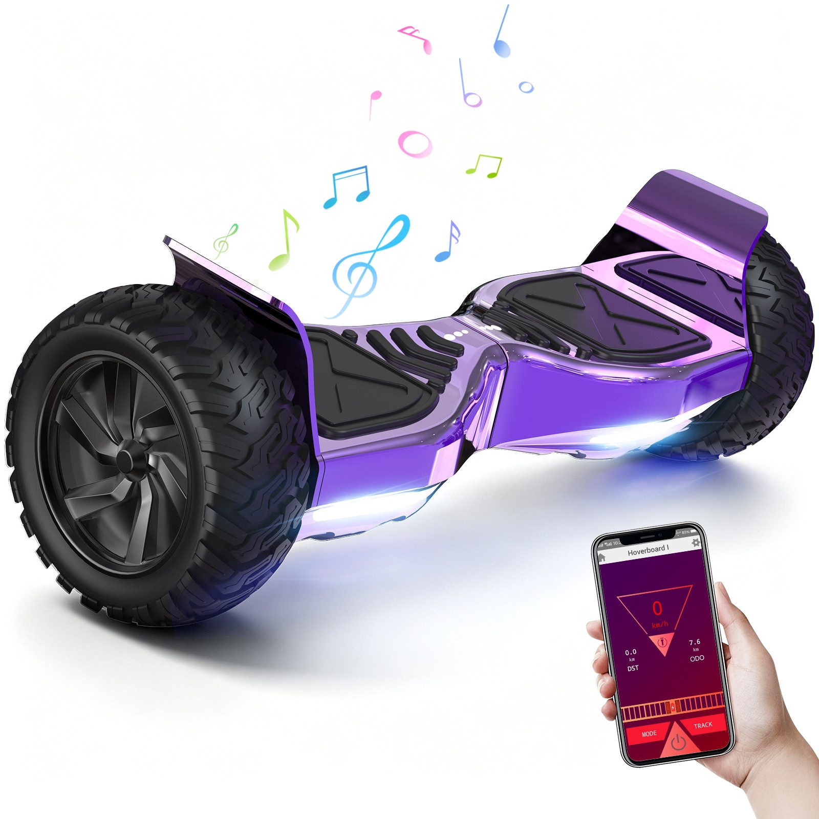 RCB Balance Scooter HM2 mit Leistungsstarkem Motor, 8.5" Hoverboard für alle Gelände, APP