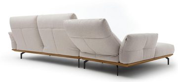 hülsta sofa Ecksofa hs.460, Sockel in Nussbaum, Winkelfüße in Umbragrau, Breite 338 cm