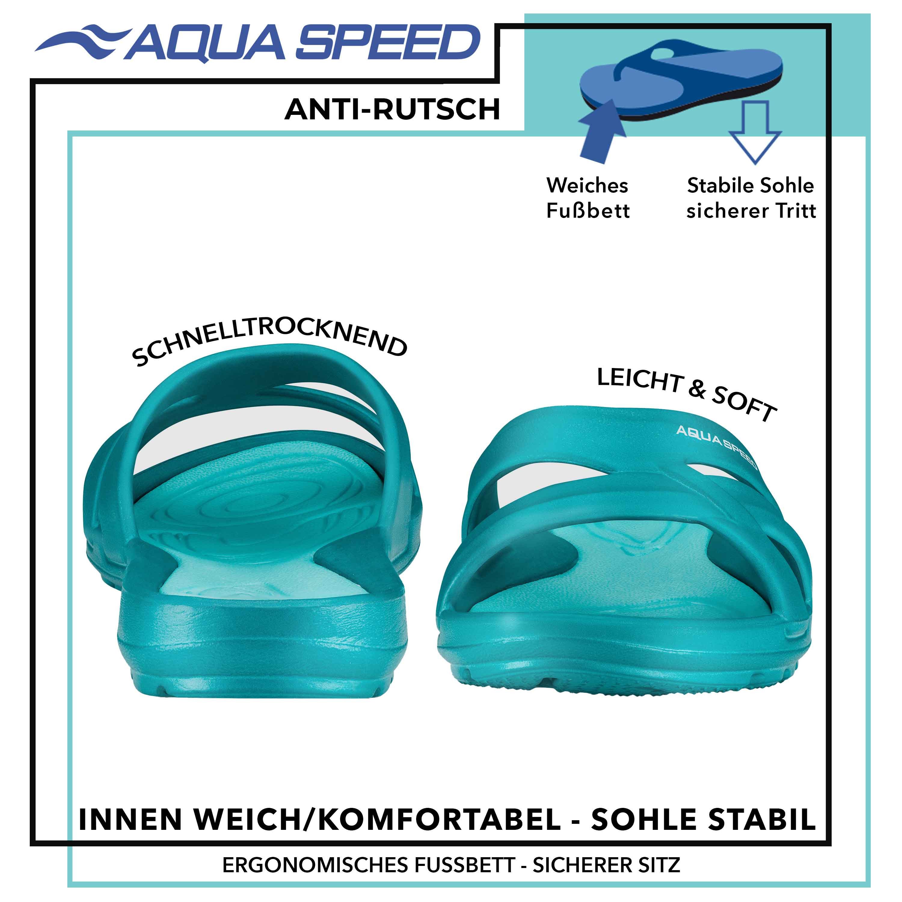 Aqua Speed Eigene Latschen für Hotel & Therme – Schön & praktisch Gr. 38 Badepantolette (EVA-Wellnesslatschen für aktive Damen – Mit Trocknungseffekt) Schnelles Trocknen – Ideal für den Einsatz nach dem Duschen