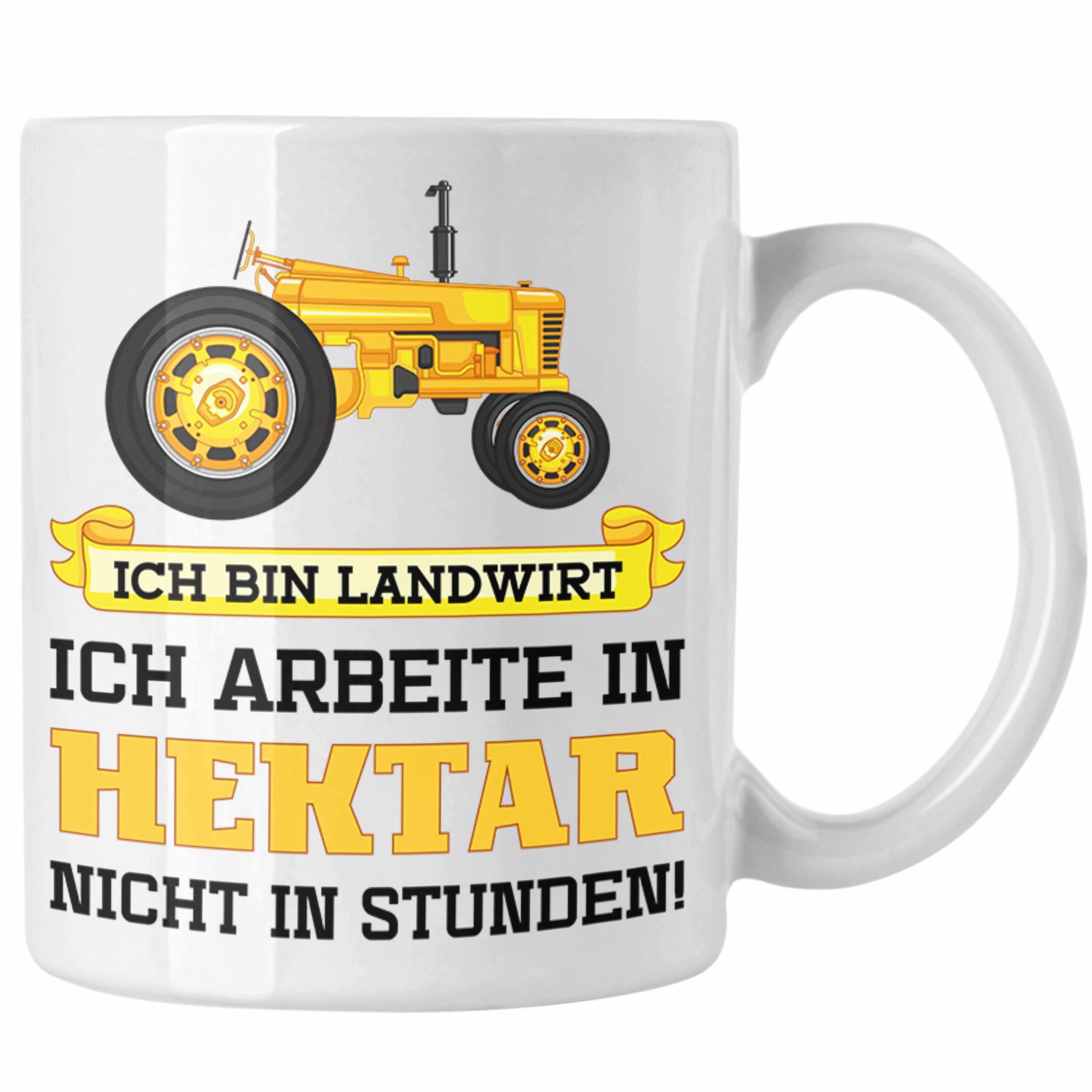 Trendation Tasse Trendation - Landwirt Geschenk Tasse Landwirtschaft Geschenke für Männer Traktor Spruch Kaffeetasse Weiss