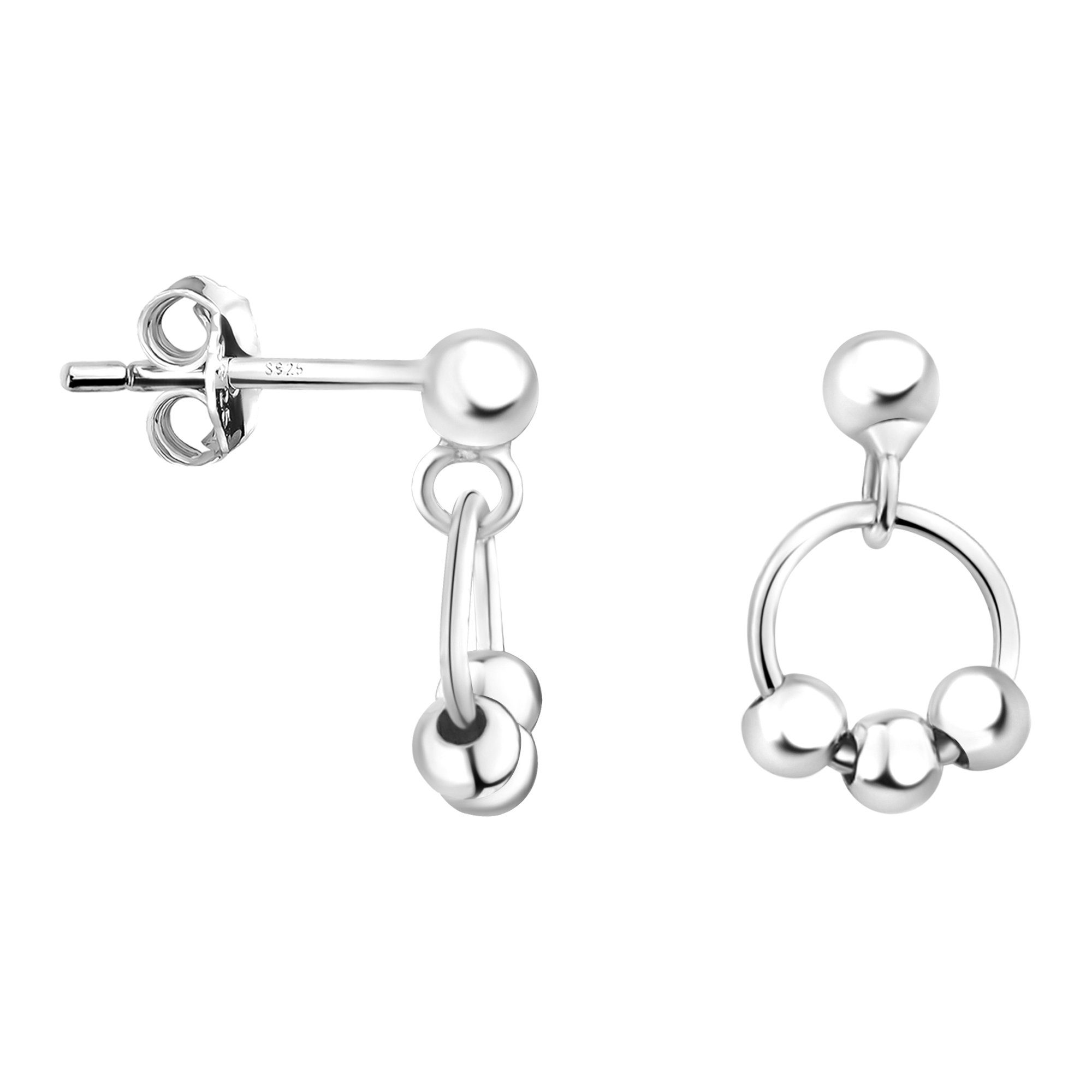 Sofia Milani Paar Ohrstecker Ball, 925 Silber Damen Schmuck