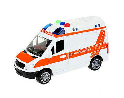 Toi-Toys Spielzeug-Krankenwagen KRANKENWAGEN 15cm mit Licht und Sound Friktionsantrieb Rettungswagen Modellauto Auto Spielzeugauto Spielzeug Kinder Geschenk 67