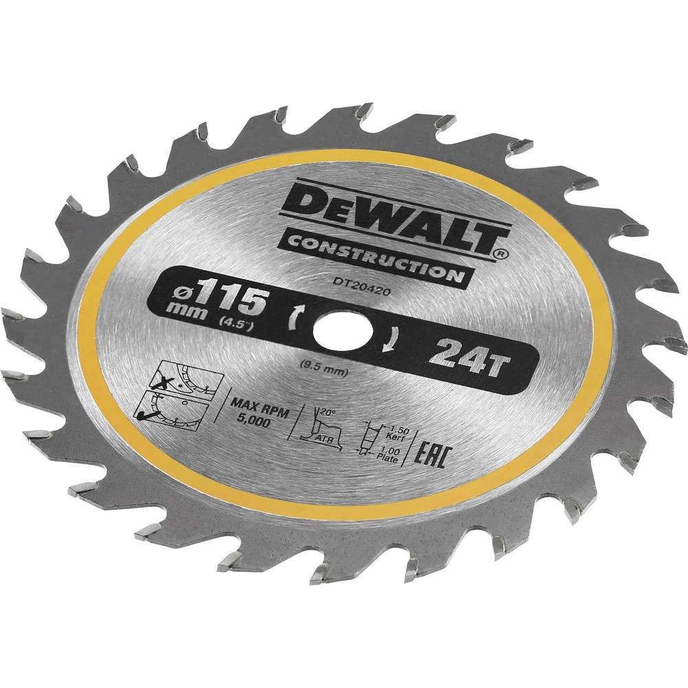 DeWalt Kreissägeblatt Kreissaegeblatt Akku 115/9.5mm 24Z DT20420-QZ