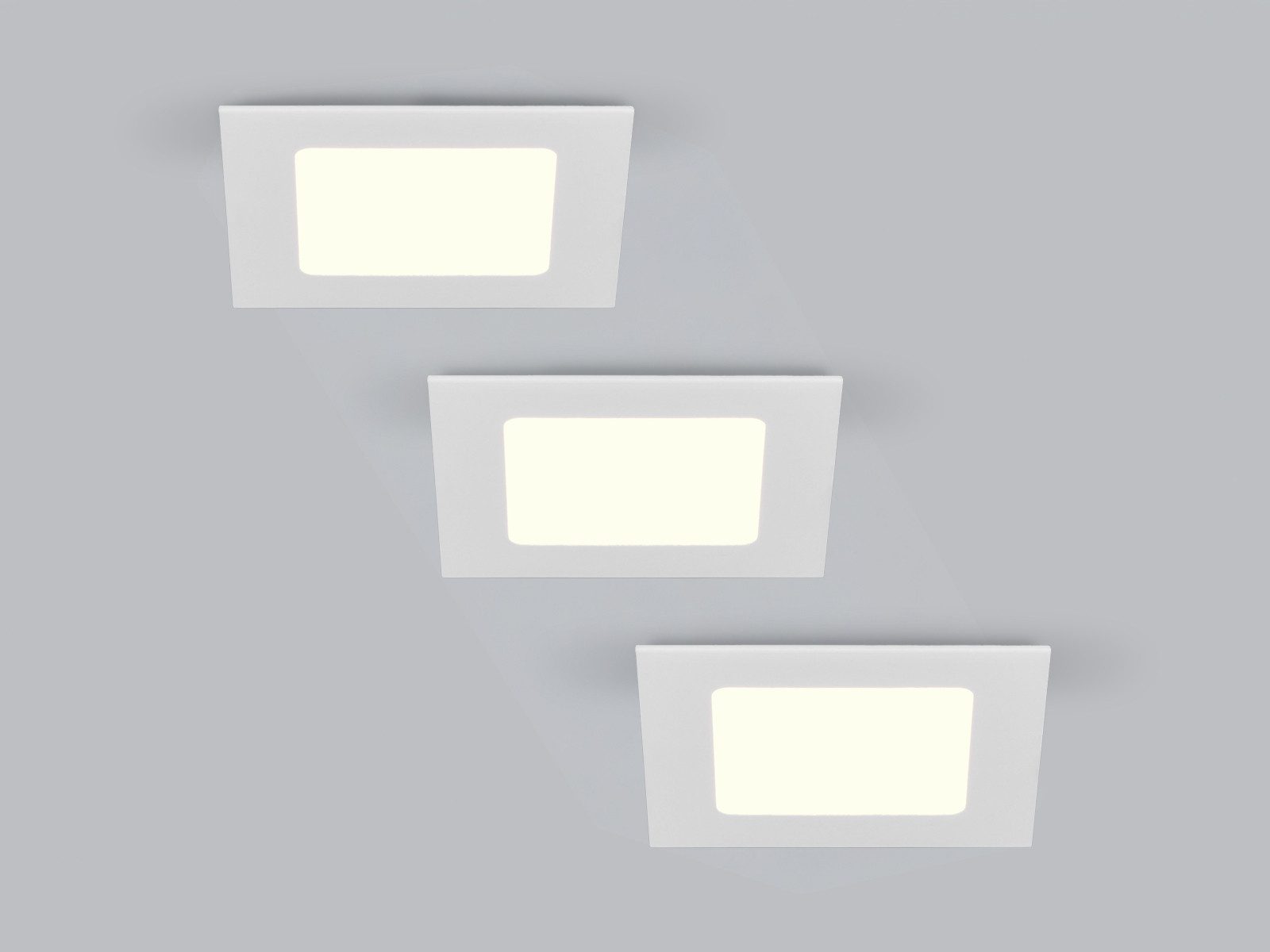 TRIO Leuchten LED Einbaustrahler flache Einbautiefe 230V ohne Trafo B12cm, Dimmbar, LED fest integriert, Warmweiß, Neutralweiß, Tageslichtweiß, Decken-Einbaustrahler flach-e Einbautiefe