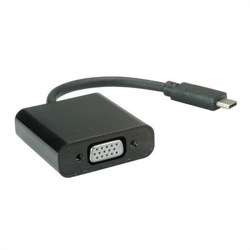 VALUE Display Adapter USB Typ C - VGA, Audio Audio- & Video-Adapter USB Typ C (USB-C) Männlich (Stecker) zu HD D-Sub 15-polig (HD-15), VGA Weiblich (Buchse), 10.0 cm