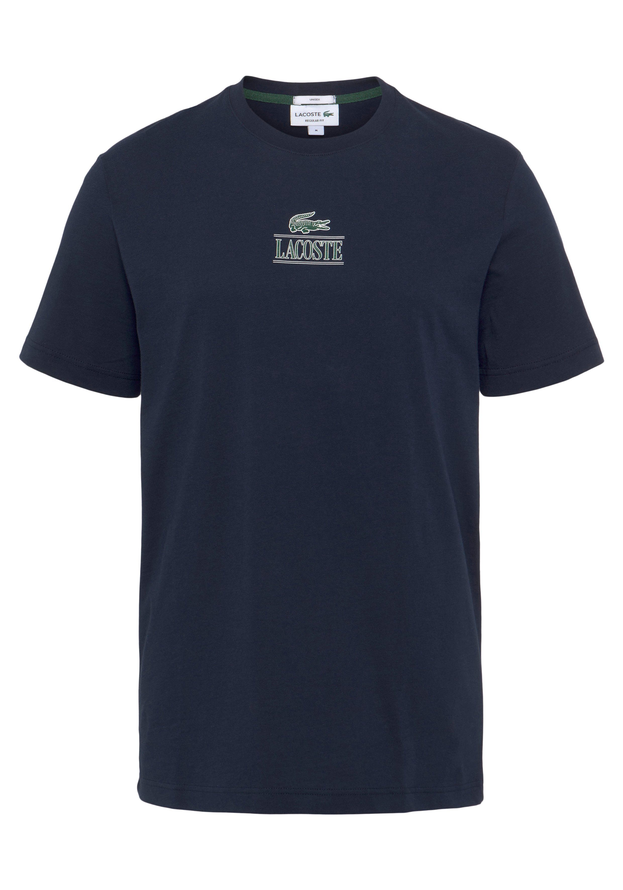 Lacoste T-Shirt T-SHIRT mit der Brust Lacoste NAVY Print auf BLUE