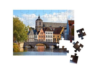 puzzleYOU Puzzle Klassische Ansicht der Kanäle von Brügge, Belgien, 48 Puzzleteile, puzzleYOU-Kollektionen