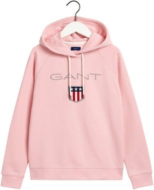 Gant Sweatshirt GANT SHIELD SWEAT HOODIE mit großer Label-Applikation vorne