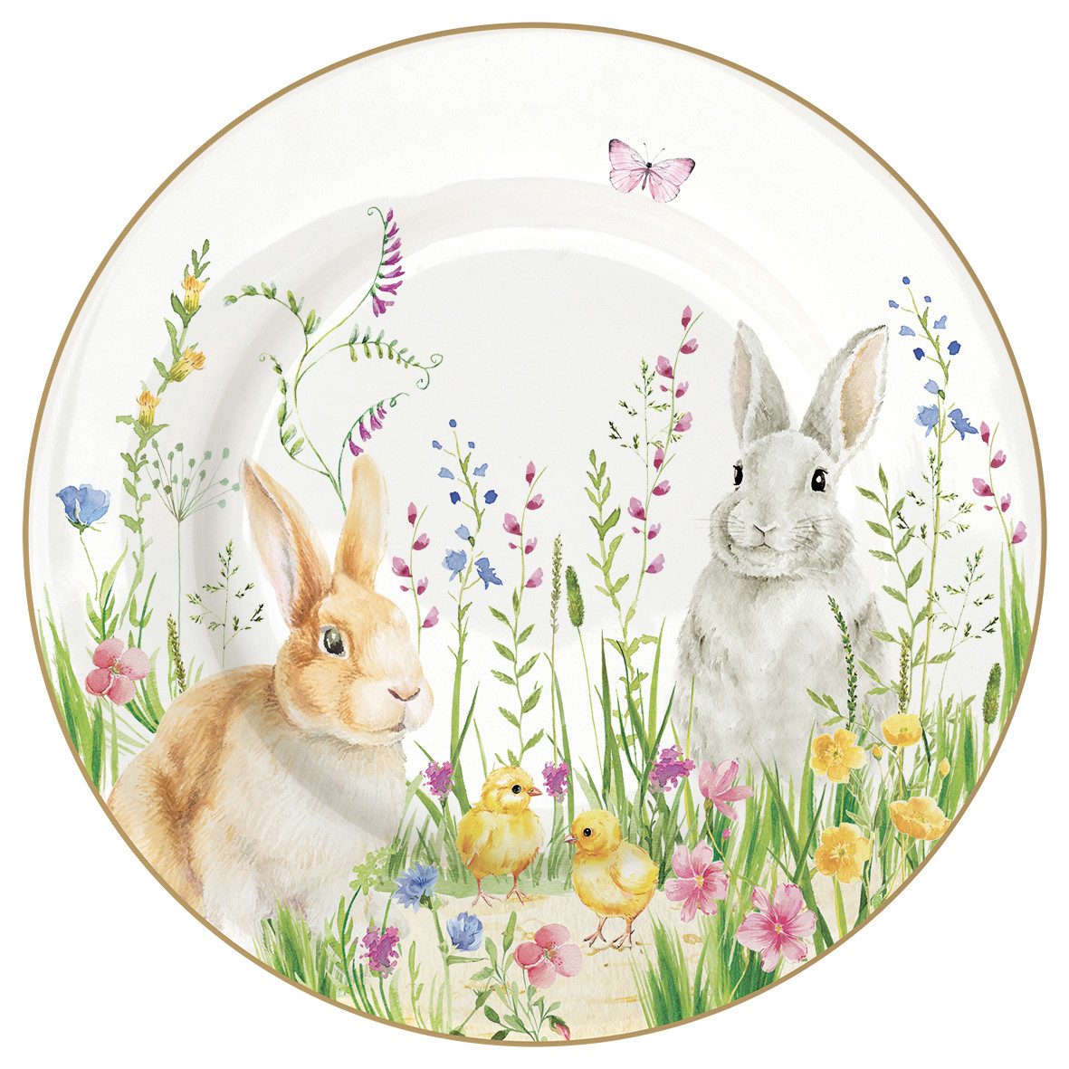 EasyLife Kuchenteller Happy Easter, Höhe: 2cm, Farbe: Mehrfarbig, Motiv: Ostern