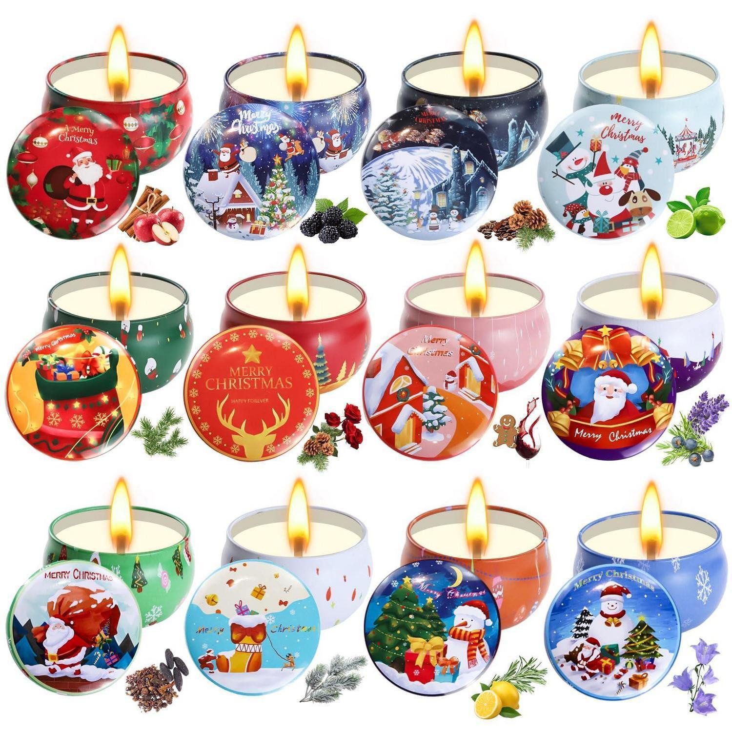 LuxusKollektion Duftkerze Duftkerzen Geschenkset Weihnachten 12er Set