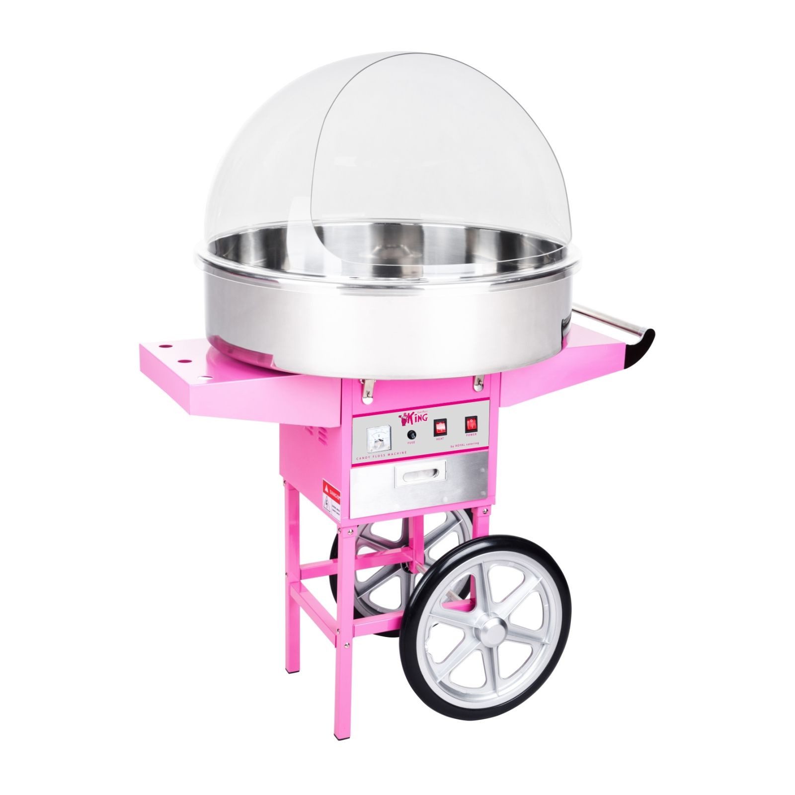 Royal Catering Zuckerwattemaschine Zuckerwattegerät 72 cm 1200 W mit Wagen, verschiedene Größen