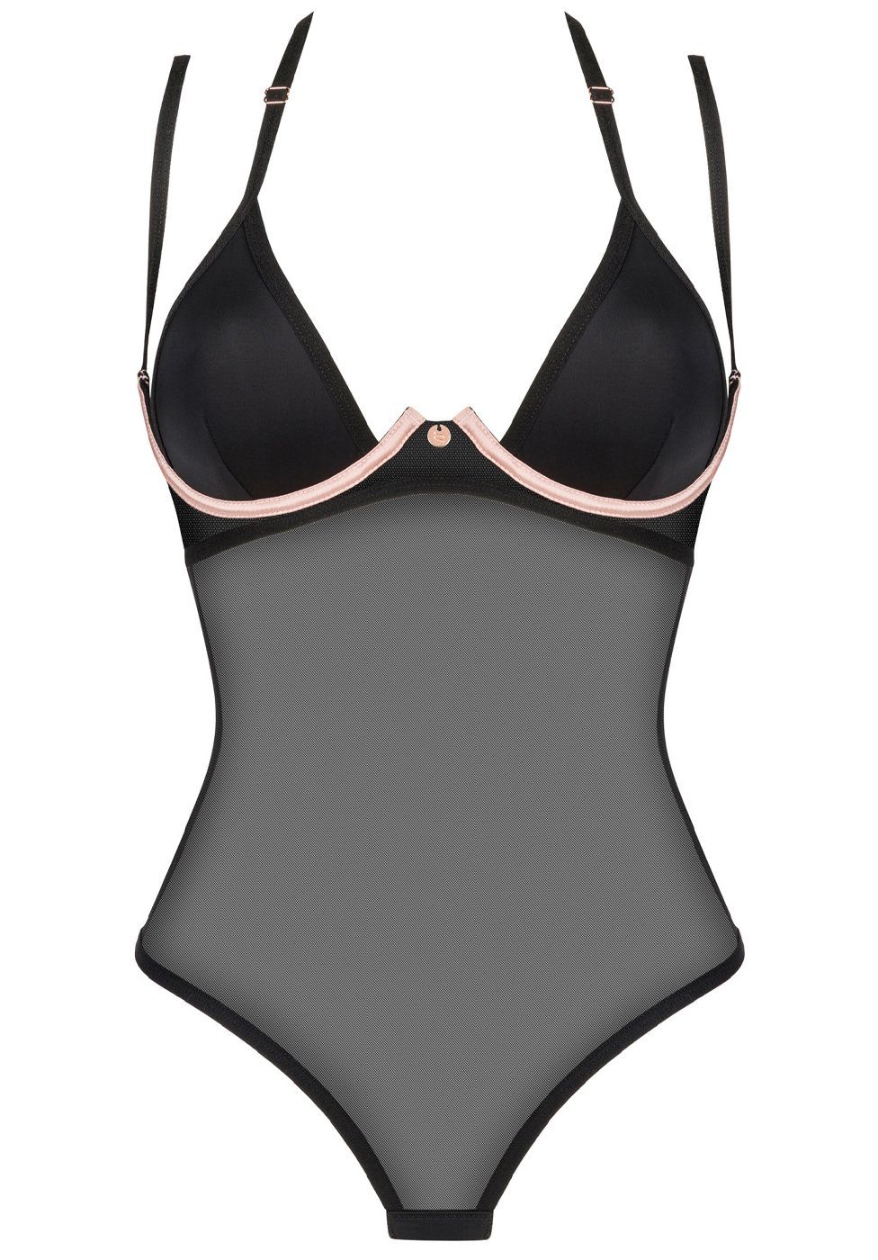 Obsessive Body Selinne Body transparent mit Bügeln - schwarz (1-tlg) transparent