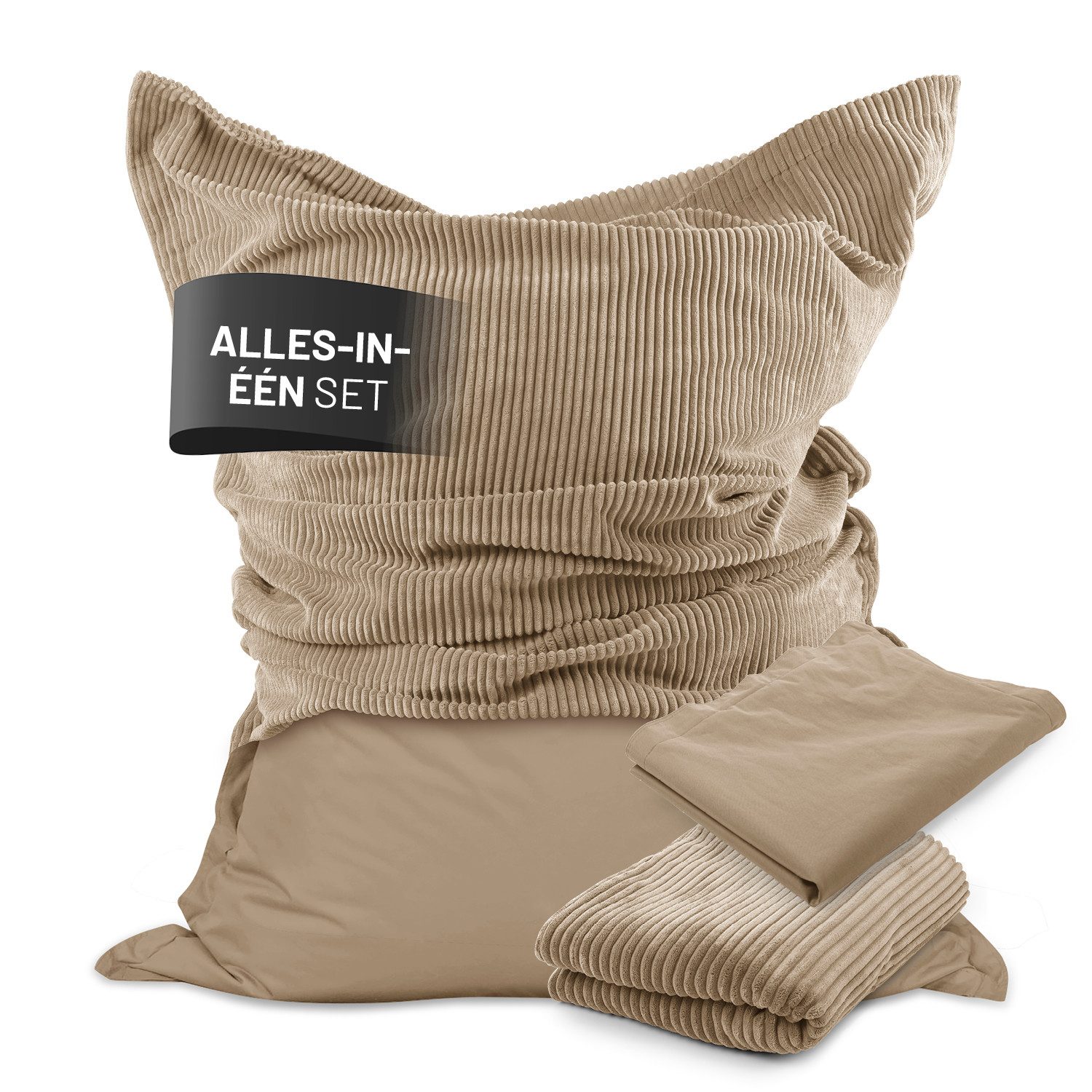 Lumaland Sitzsack Classic XXL All-in-One Set - 2 Bezüge (In-/Outdoor) - 140x180 cm