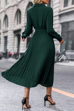 ZWY Abendkleid Damen Lange Plissee-Faltenleid Slim-Fit A-Linien-Abendkleid mit Schnürung