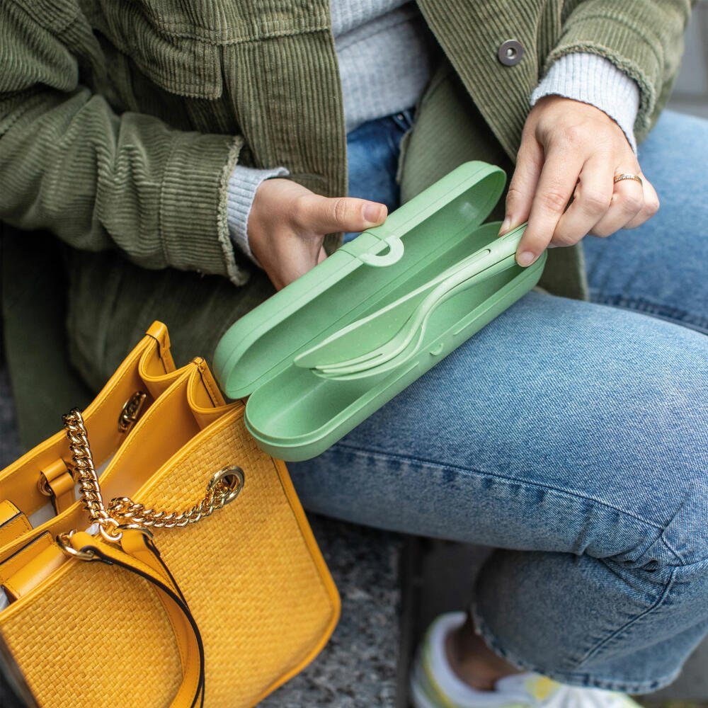 KOZIOL Besteckhalter Etui Klikk Etui Nature Leaf Green