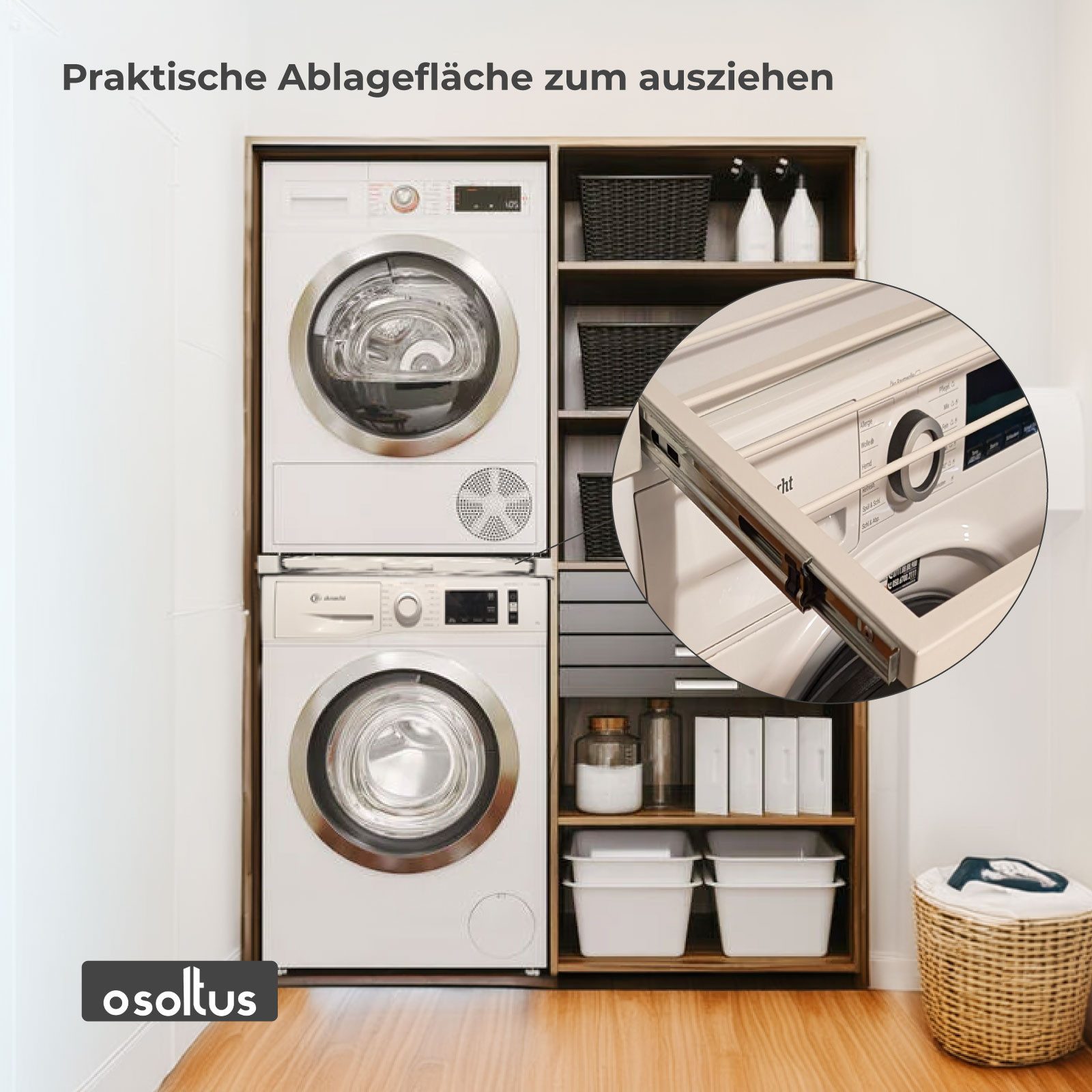 osoltus Waschmaschinenuntergestell osoltus Universal Verbindungsrahmen Waschmaschine / Trockner mit