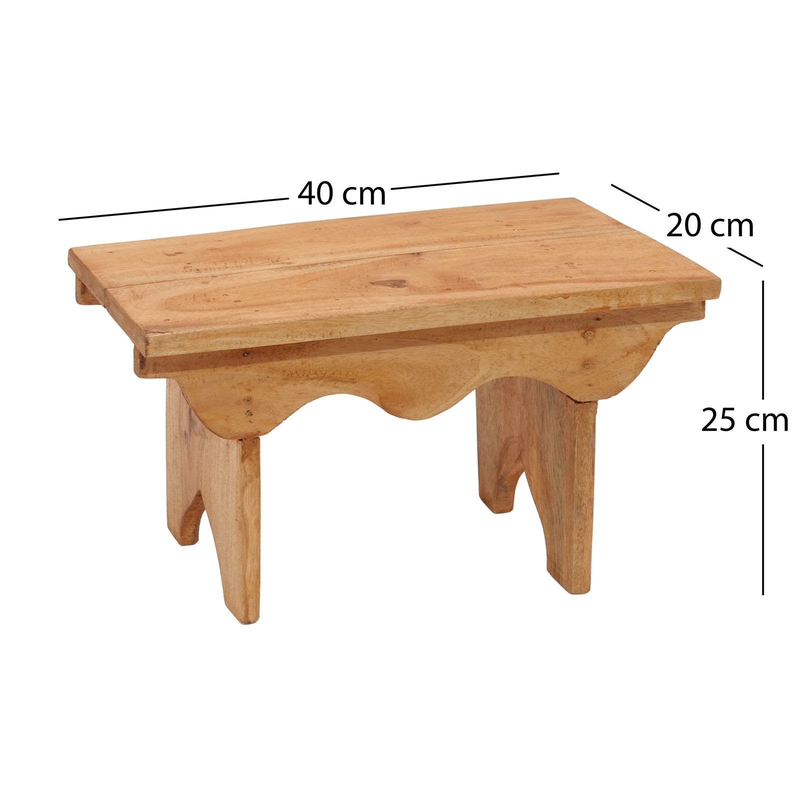 CREEDWOOD Hocker HOCKER "JARNO", Massivholz, 40cm, Holz Schemel, Natur Blumenhocker
