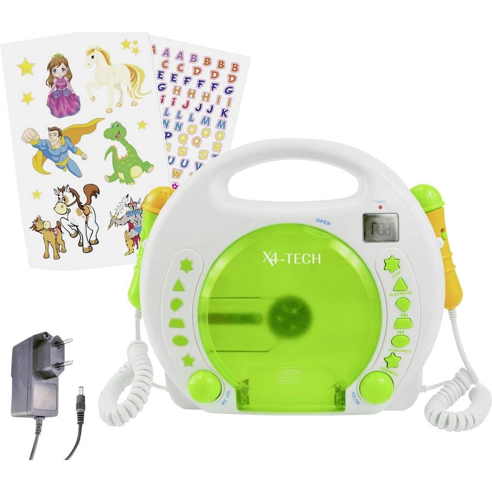 (Inkl. CD-Player Mikrofon) X4-TECH Kinder Karaoke-Funktion, Inkl. CD-Player