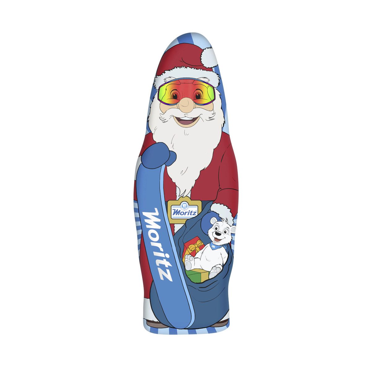 WAWI Schokolade, Wawi Moritz Weihnachtsmann Hohlfigur aus Fettglasur Packung 75g