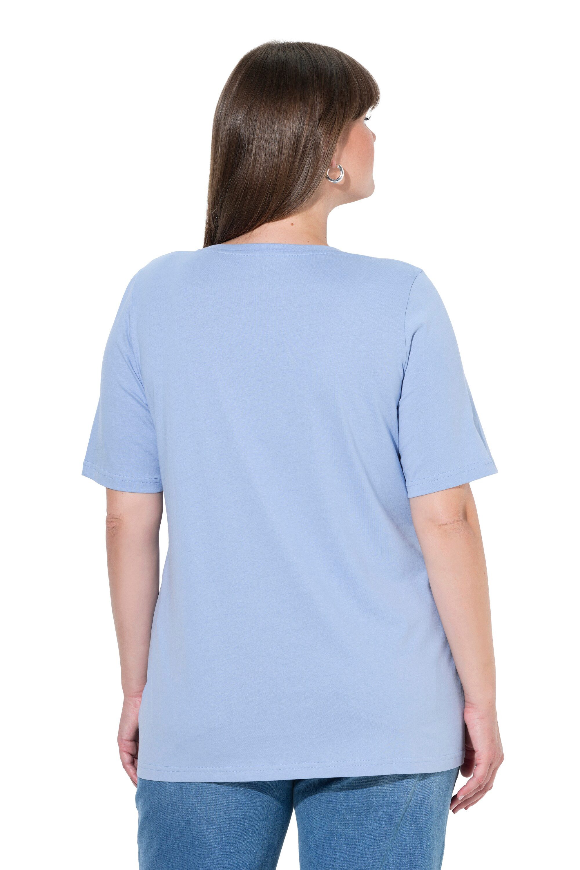 Ulla Popken T-Shirt T-Shirts 2er-Pack V-Ausschnitt Halbarm (2-tlg)