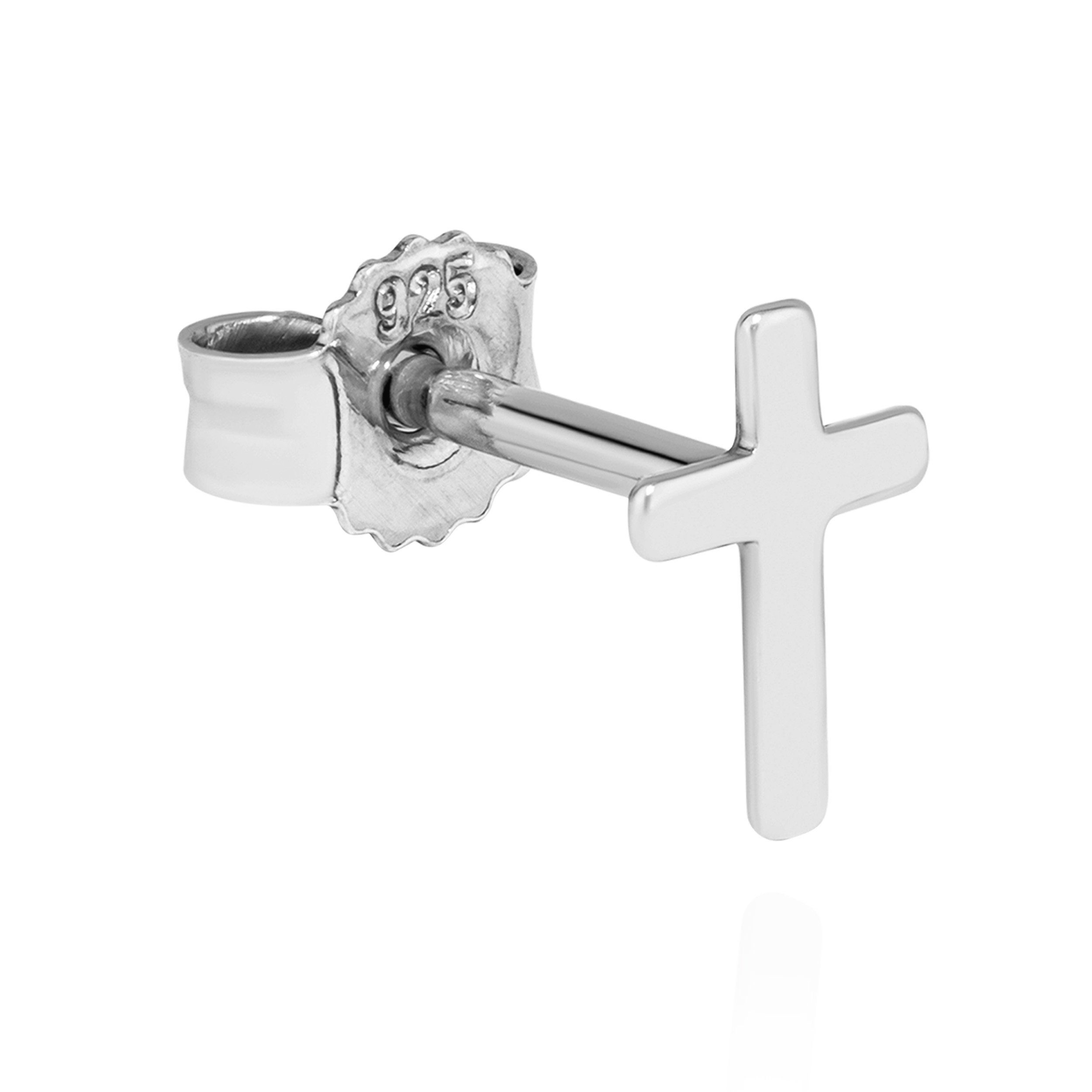 NKlaus Single-Ohrstecker Einzel Kreuz Ohrstecker 925 günstig online kaufen