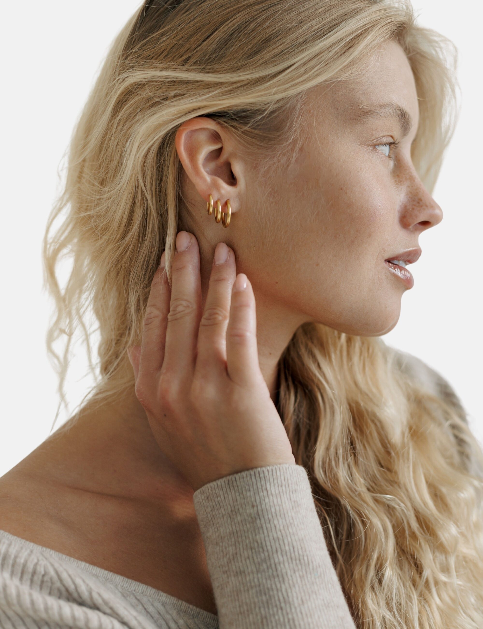 GOOD.designs Paar Creolen, 3 Paar kleine, elegante Kreolen, allergikerfreundlich