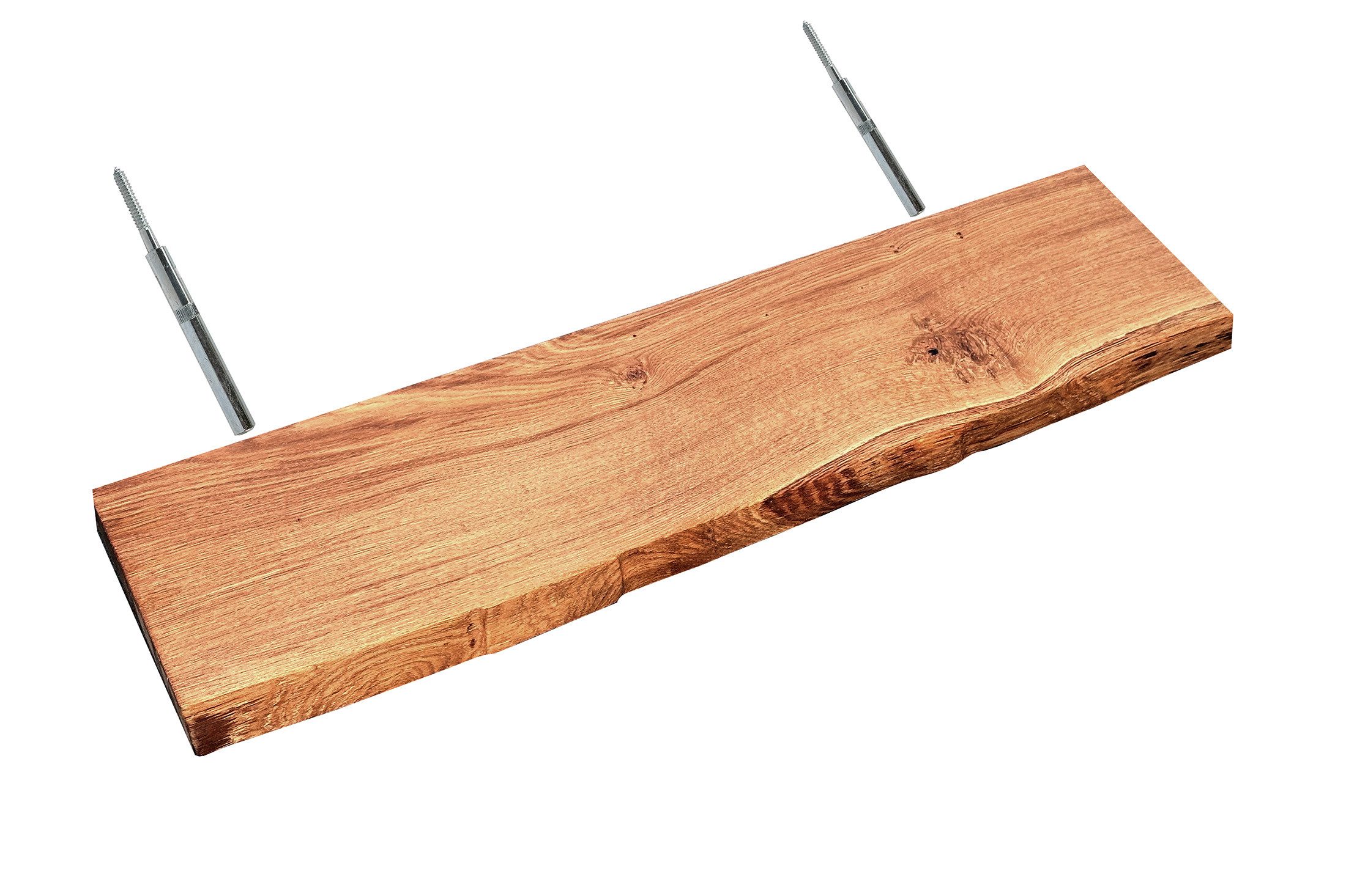 Wandregal schwebendes Wandboard Regalbrett Holz Eiche massiv rustikal Wandregal
