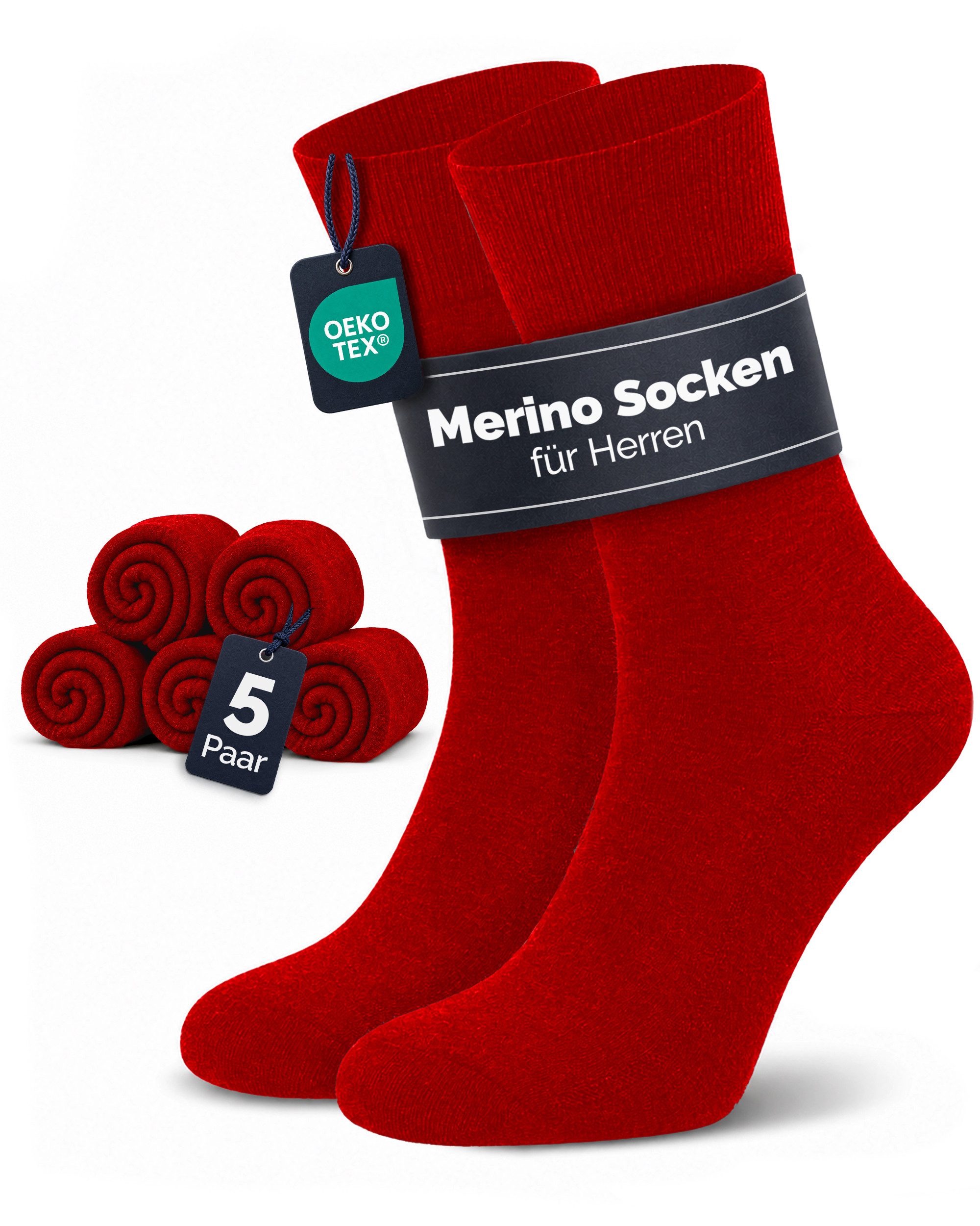 GAWILO Businesssocken für Herren aus 64% Schurwolle - Klimaregulierende Merino Socken (5 Paar) Socken aus Merino Wolle kühlen im Sommer und wärmen im Winter