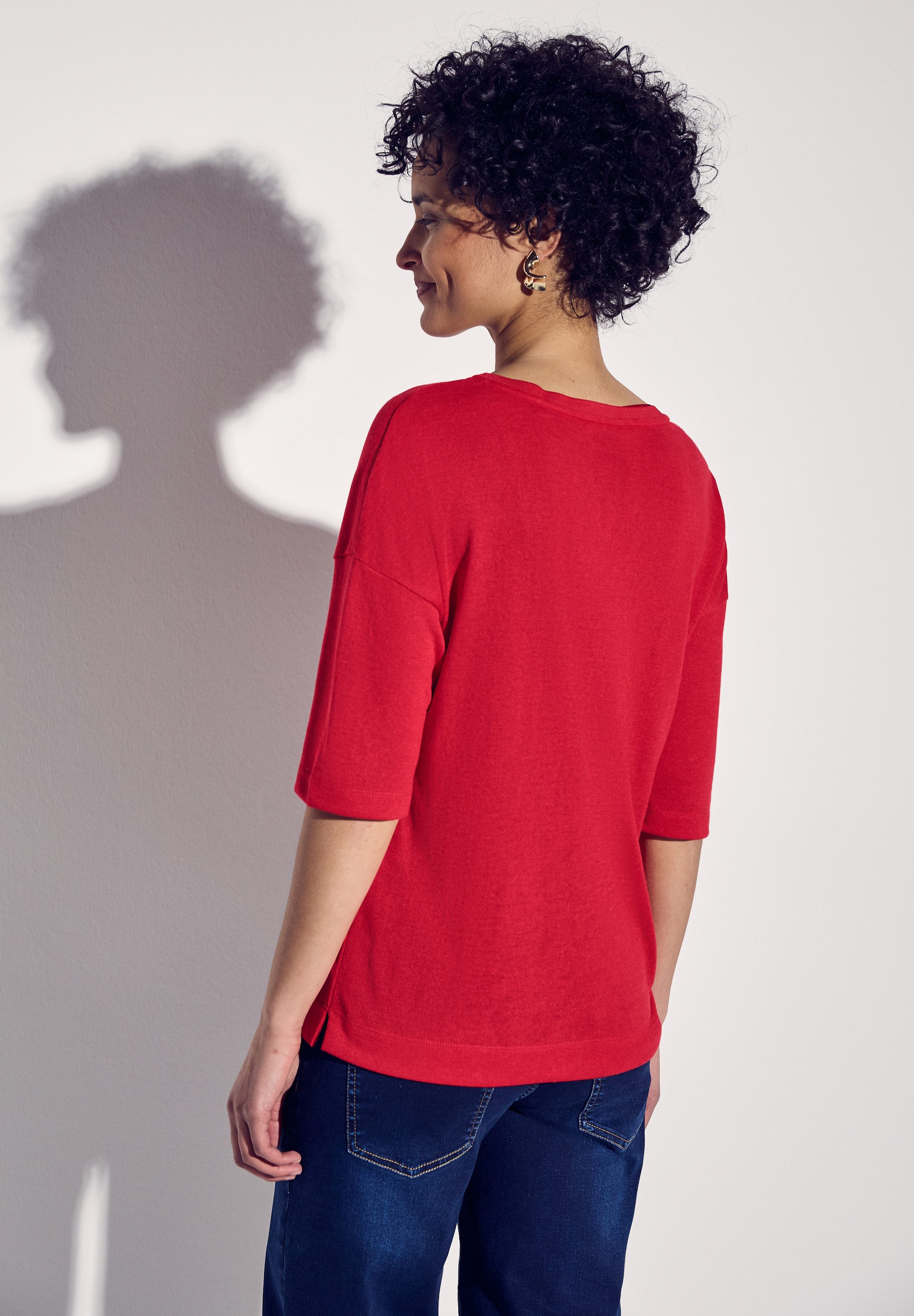 STREET ONE T-Shirt mit seitlichen Schlitzen günstig online kaufen