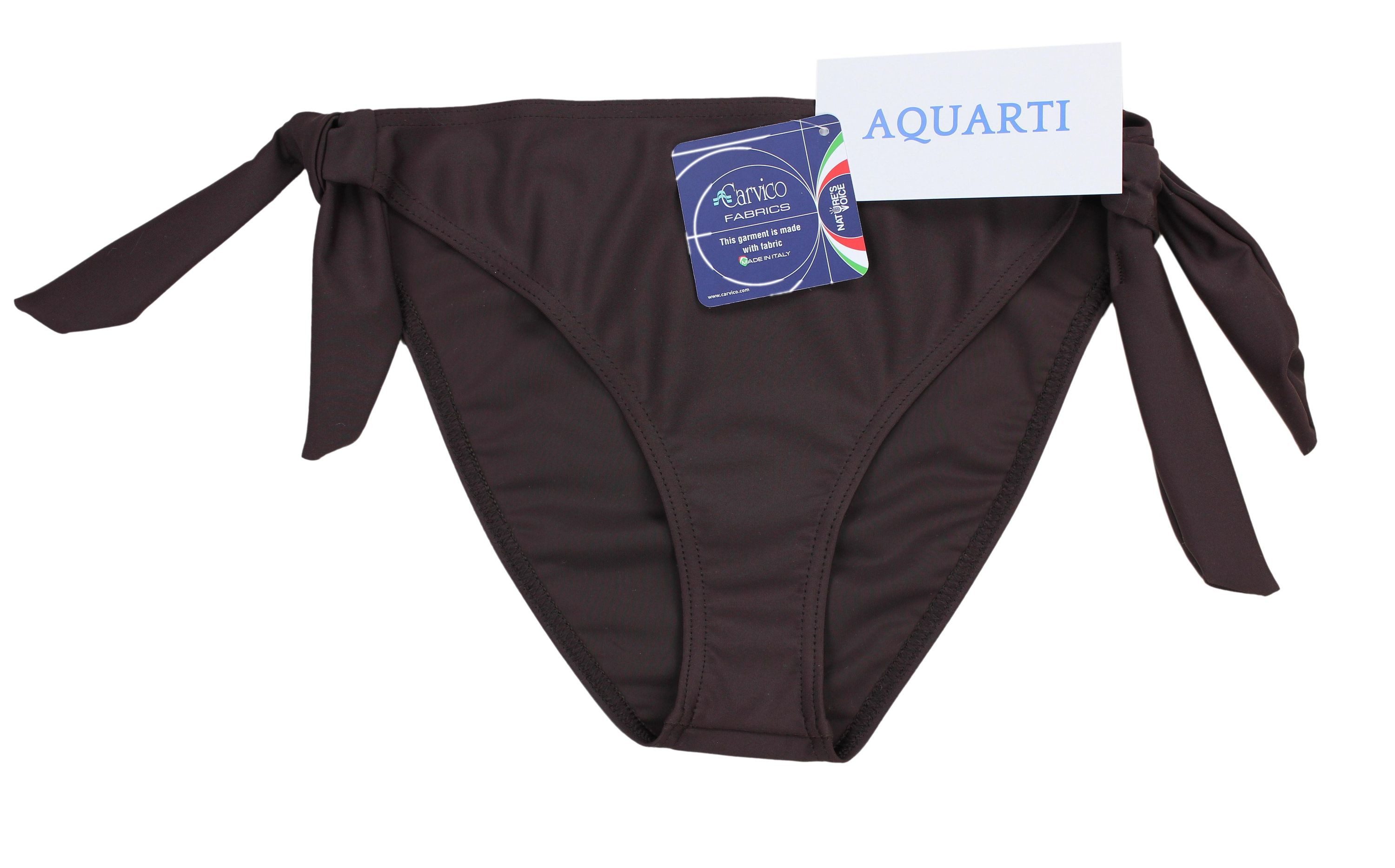 Aquarti Bikini-Hose Damen Bikinihose seitlich zum Binden Hüftslip in schönen Unifarben – Bild 4 von 5