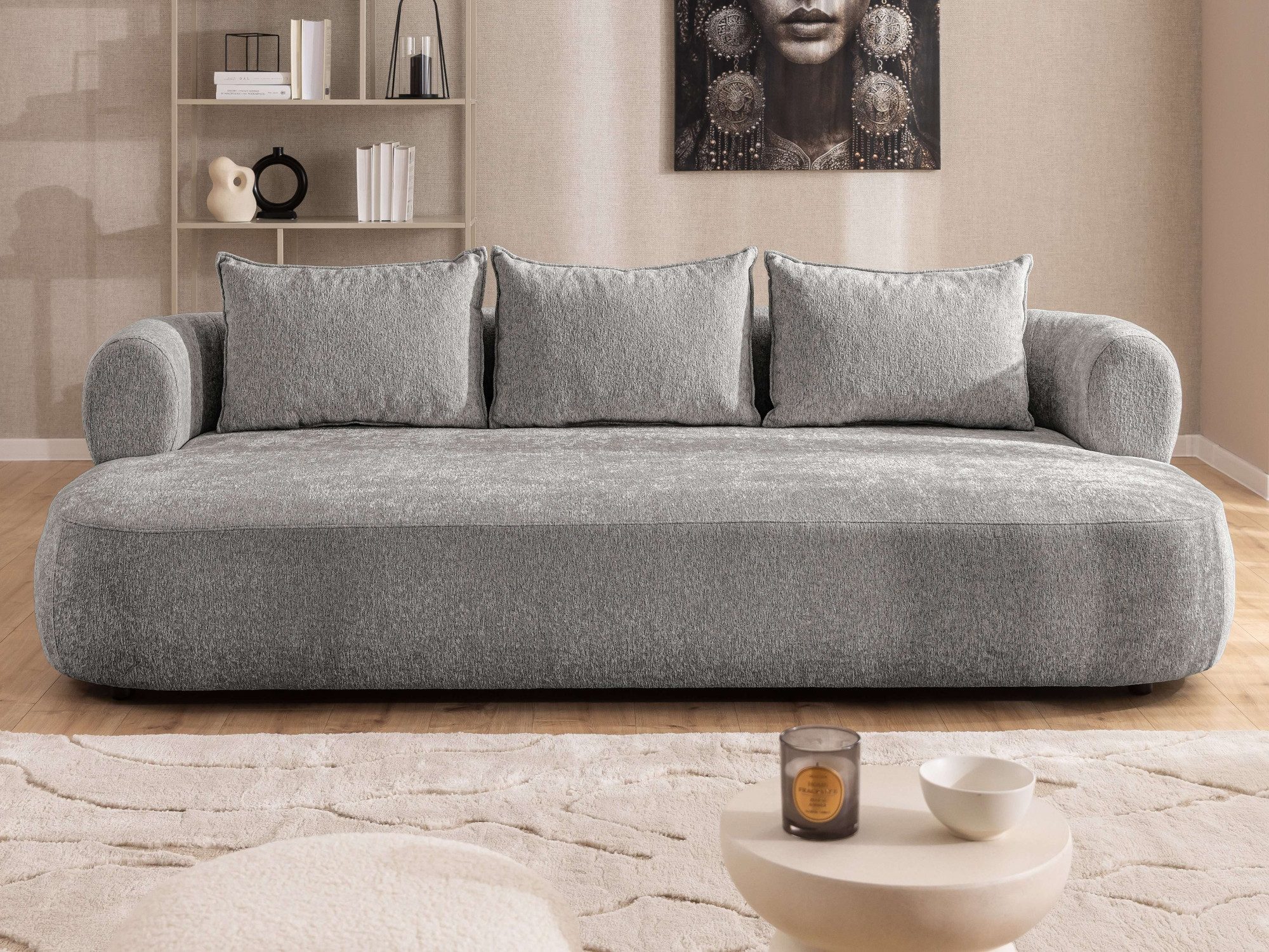 Home affaire Big-Sofa LUSSAC 4-Sitzer Design-Sofa mit Zierkissen, Maße B/T/H: 242/123/78 cm, hoher Sitzkomfort und modernes Design, Sofa ohne Bettfunktion