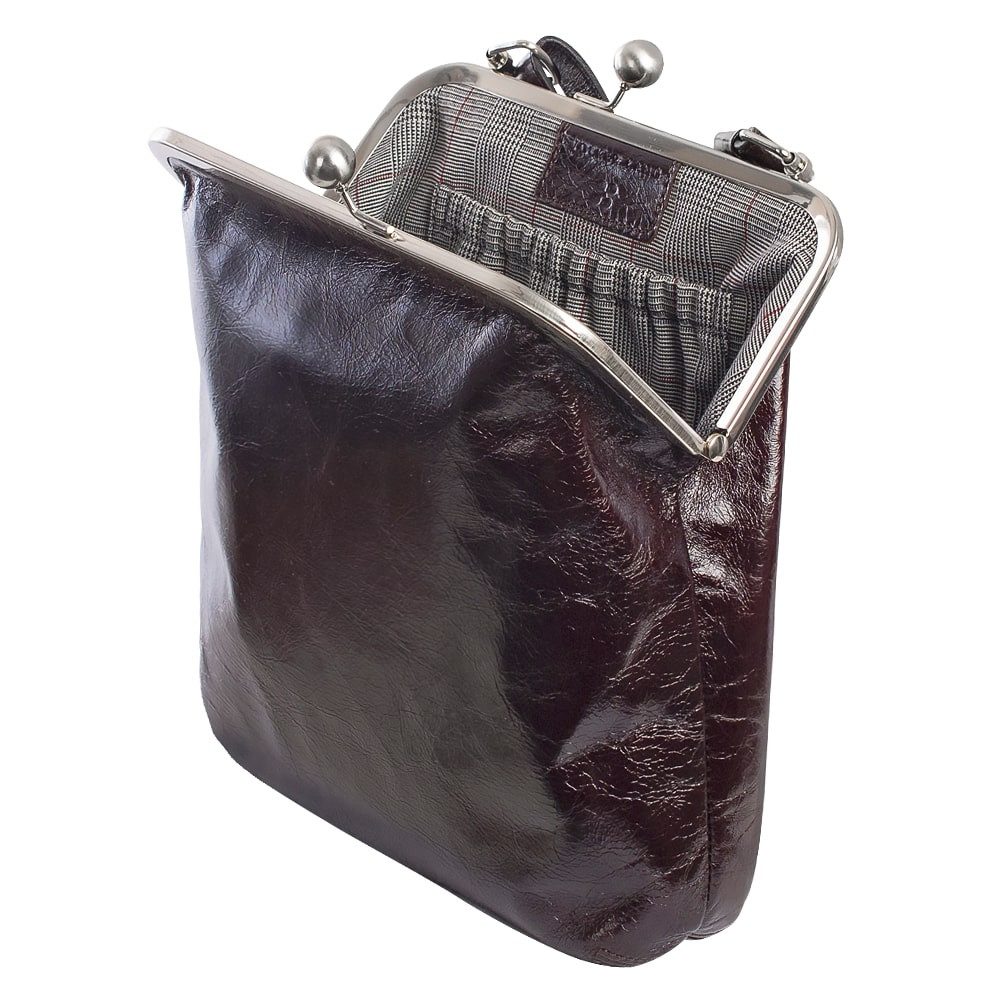 VOLKER LANG Schultertasche LOLA  Elegante Damen Bügeltasche aus italienischem Leder