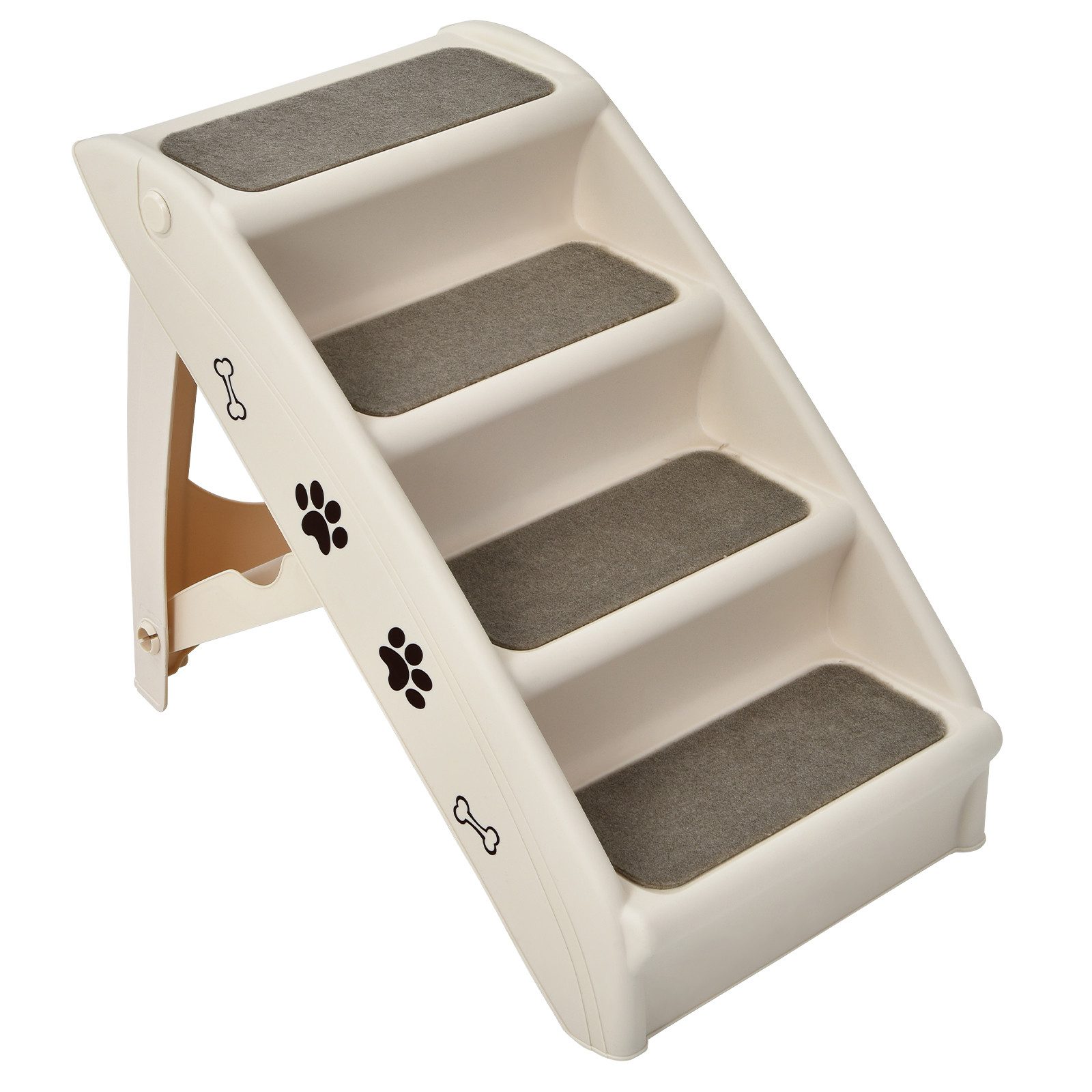 KOMFOTTEU Haustiertreppe Hundetreppe, mit 4 Stufen, tragbar&klappbar günstig online kaufen