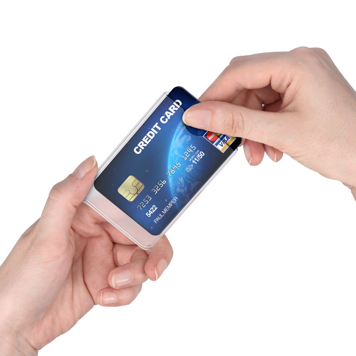 kwmobile Kartenetui 10x Karten Schutzhülle - für Kreditkarten, EC-Karten, Krankenkarte (1-tlg), 10x Kreditkartenhüllen