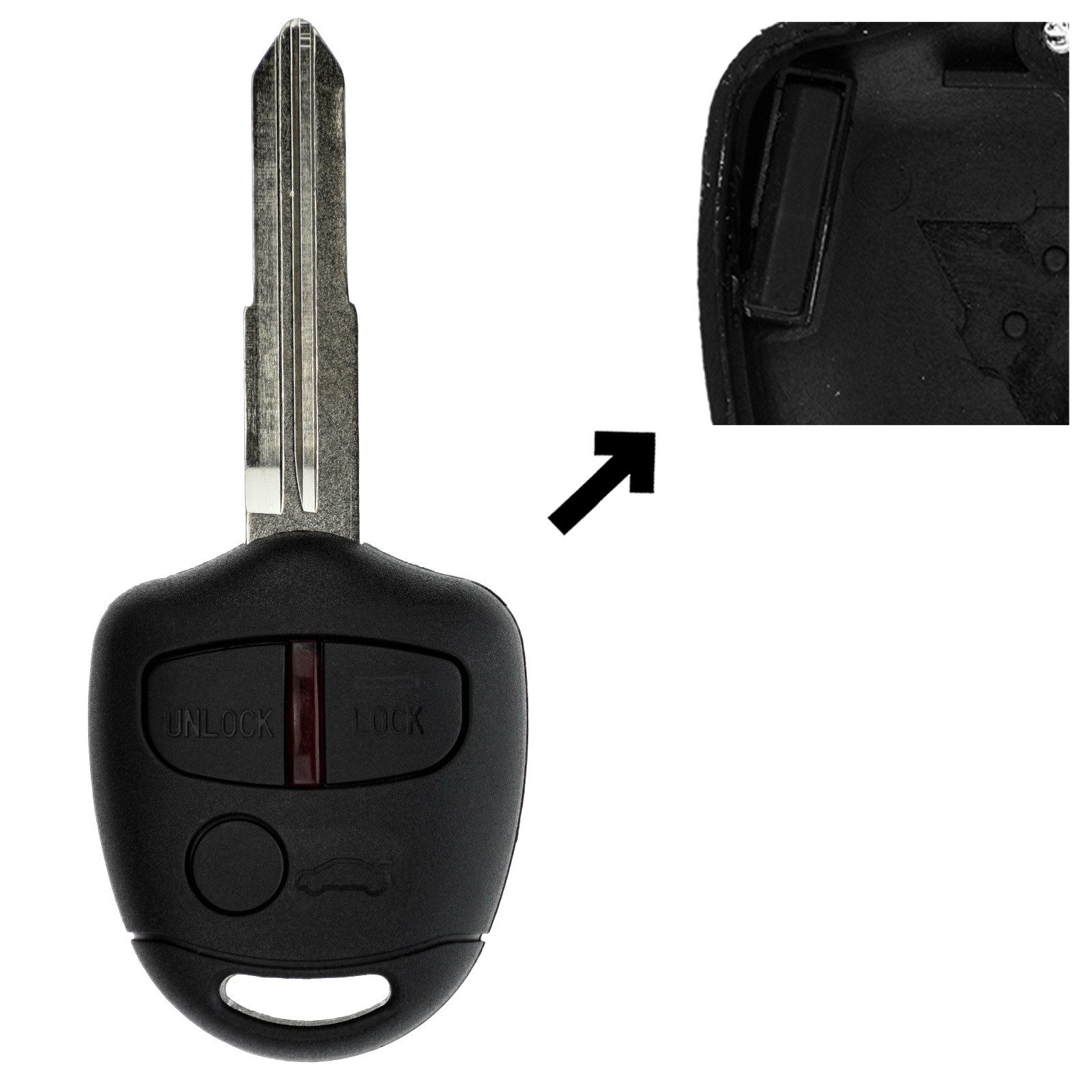 mt-key Schlüsseltasche Auto Funk Schlüssel 434MHZ Fernbedienung MIT8 (Set), für Mitsubishi Grandis (04-12); Lancer VIII CY (07-17); Outlander ...