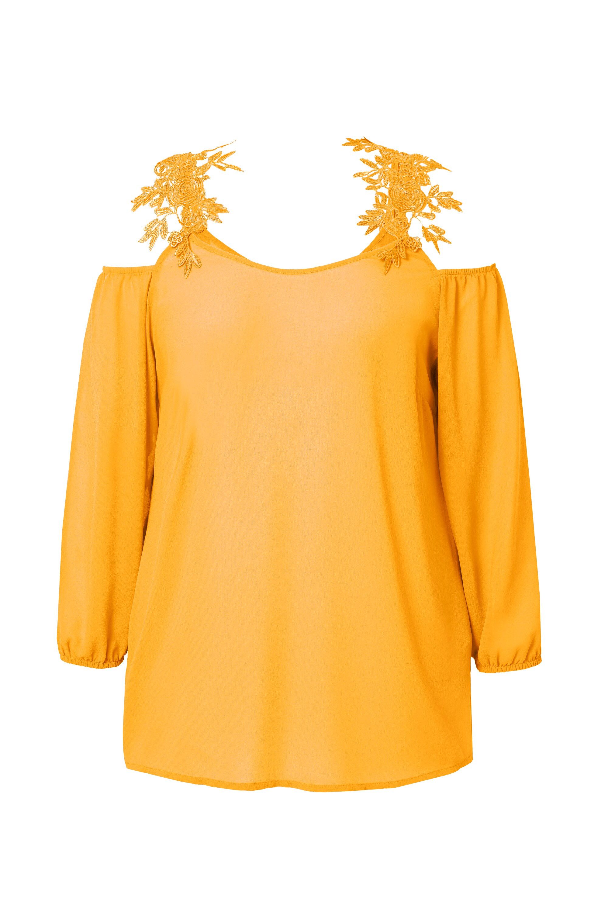 MIAMODA Longbluse Bluse Classic Fit Schulter CutOut mit Spitze