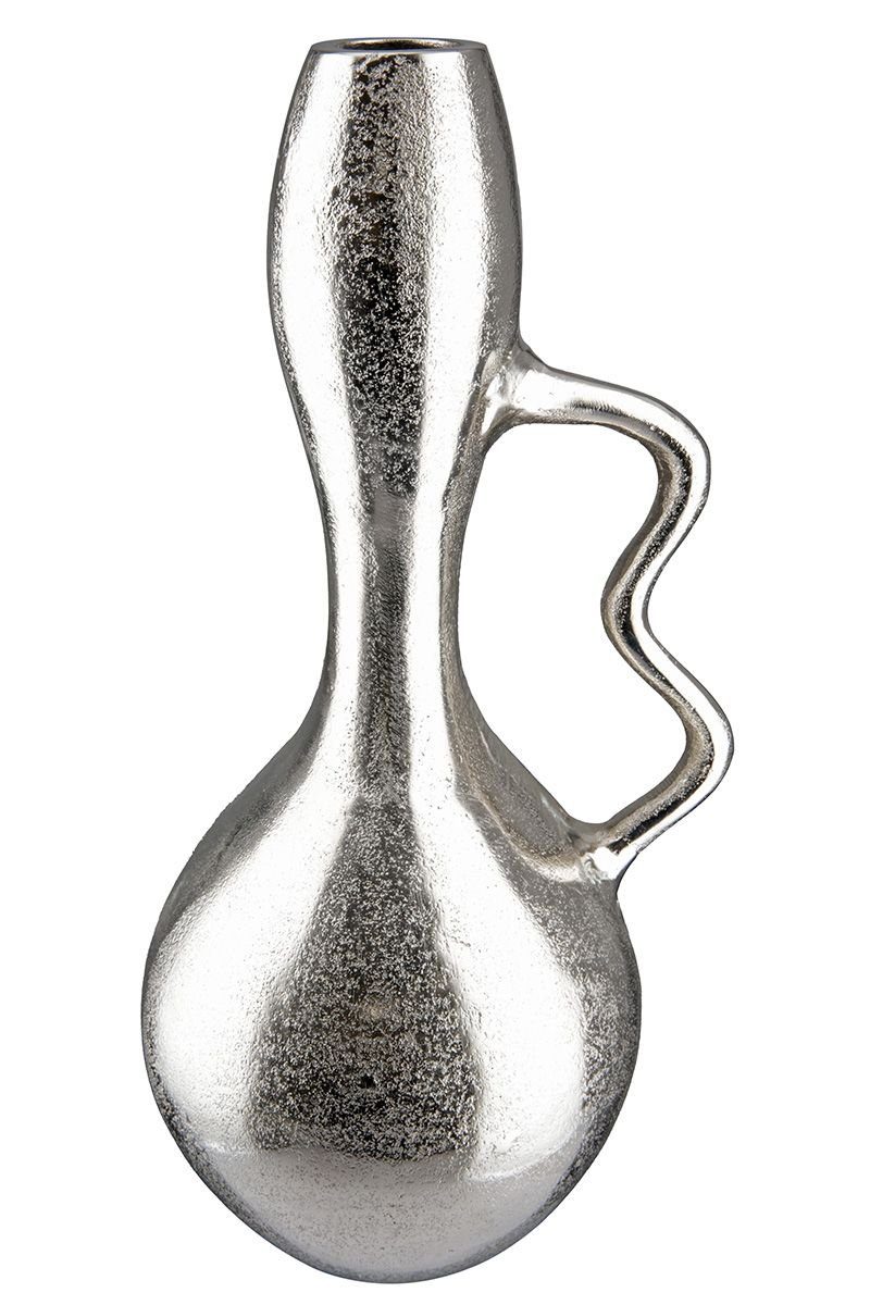 GILDE Dekoobjekt Aluminium Vase Moderny - Elegante Silberfarbene Vase, Verfügbar in Zwe