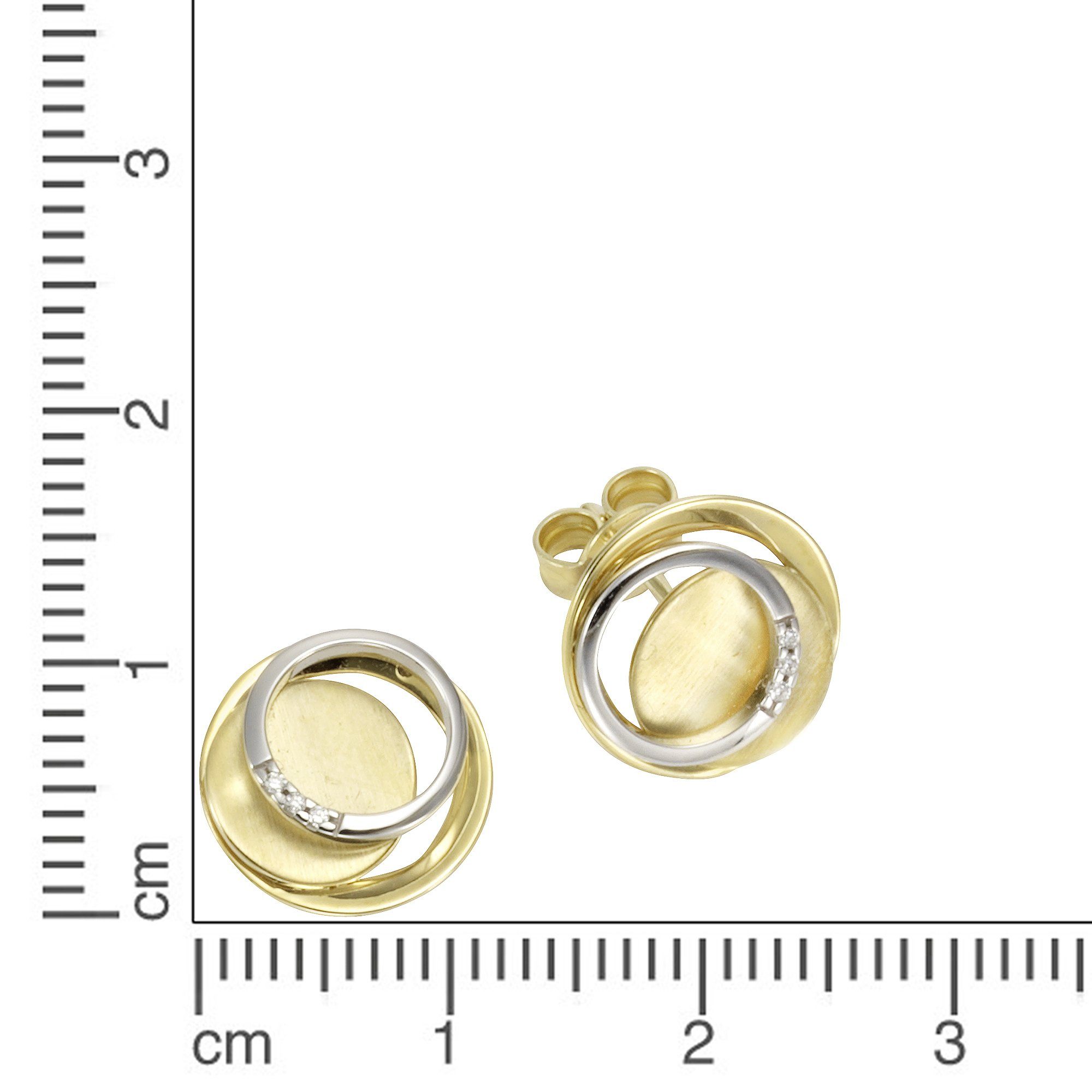 Orolino Paar Ohrstecker Brillanten zweifarbig Gold 585 0,02ct. 6x