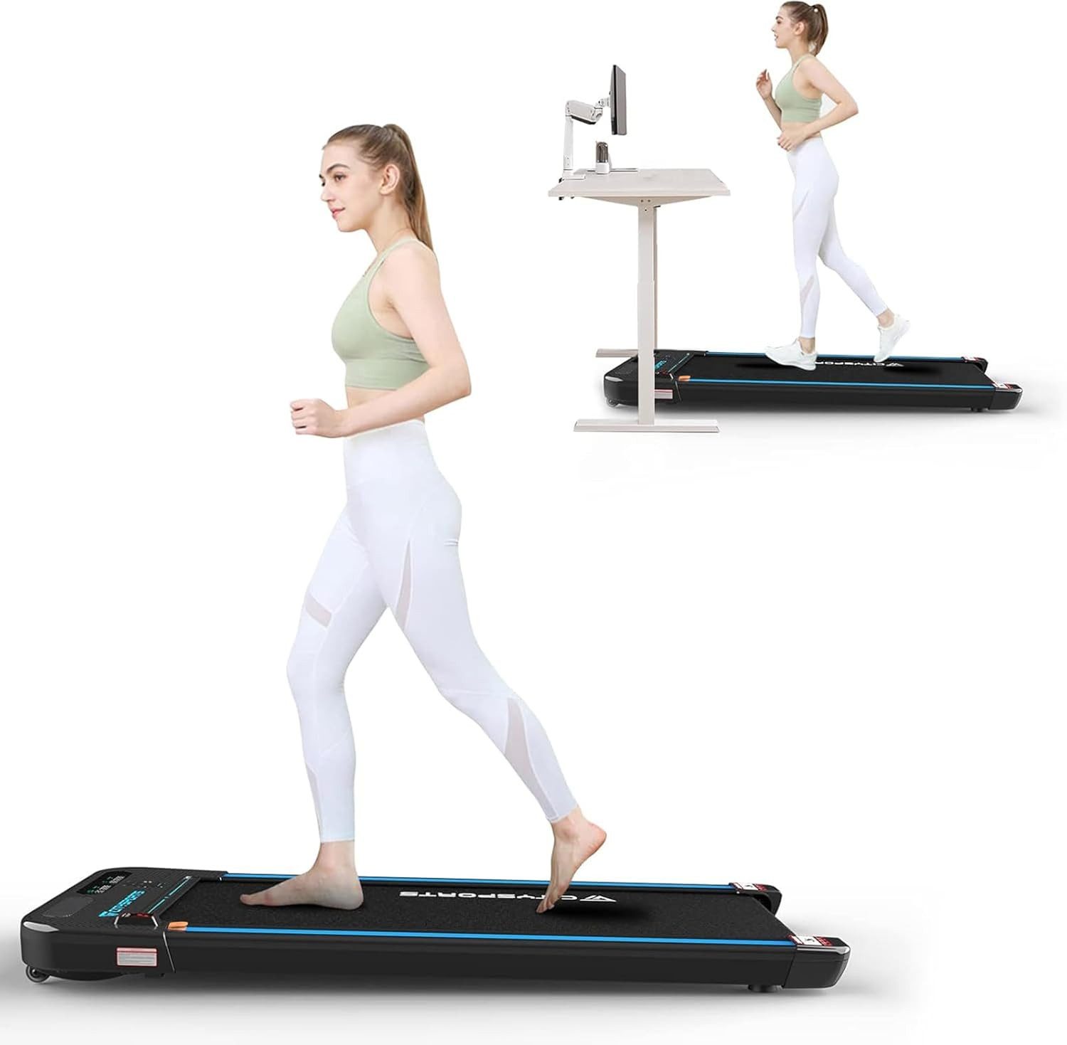 CITYSPORTS Laufband WP3 (Mit Schmiermittel, mit Toolkit), 1400W 1-12km/h 2-in-1 laufband treadmill mit Fernbedienungen